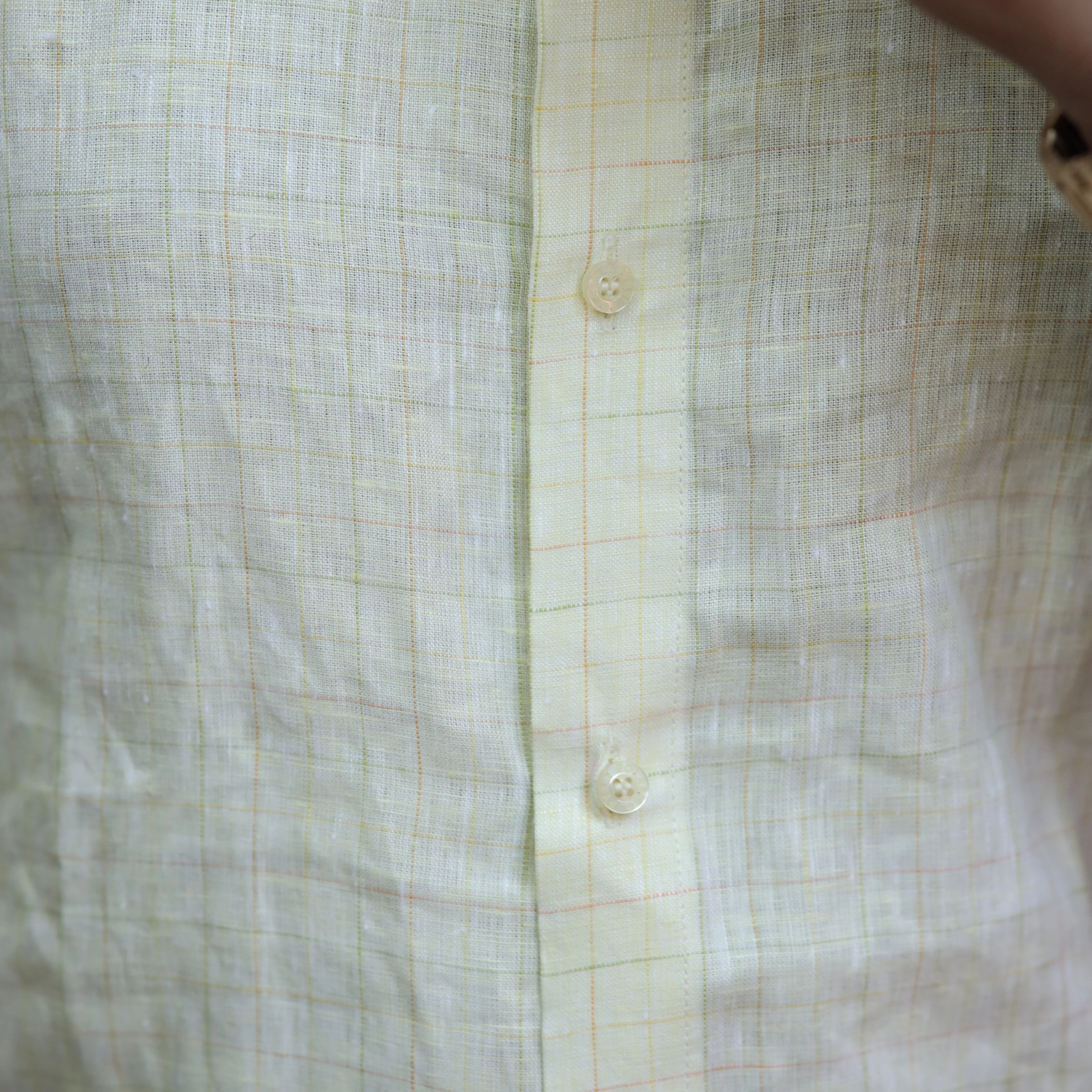 Everyday Light Yellow Linen Check Shirt for Men – Slim Fit Checks Design