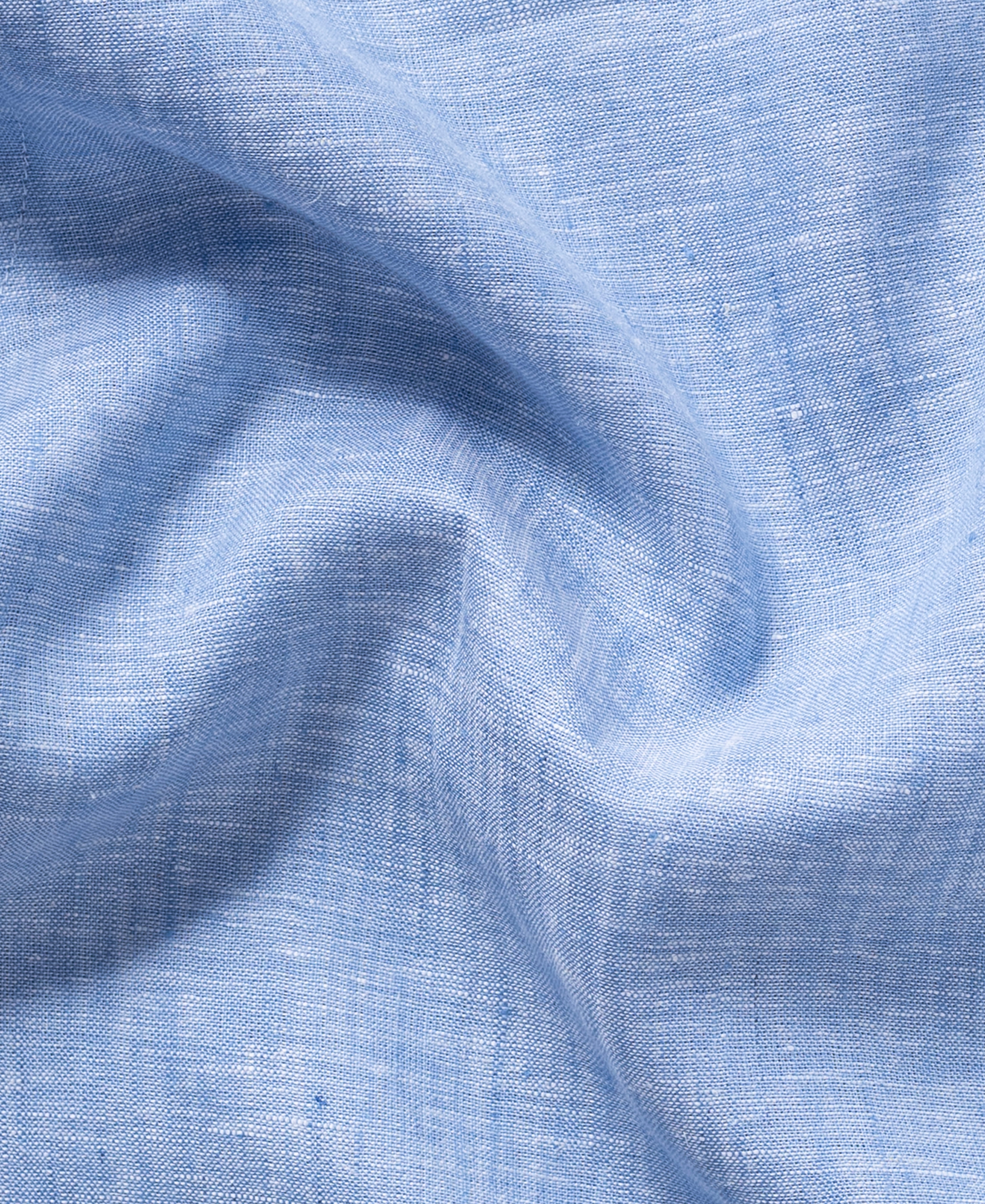 Breathable Pure Linen Blend Shirt for Men – Light Blue Full Sleeve