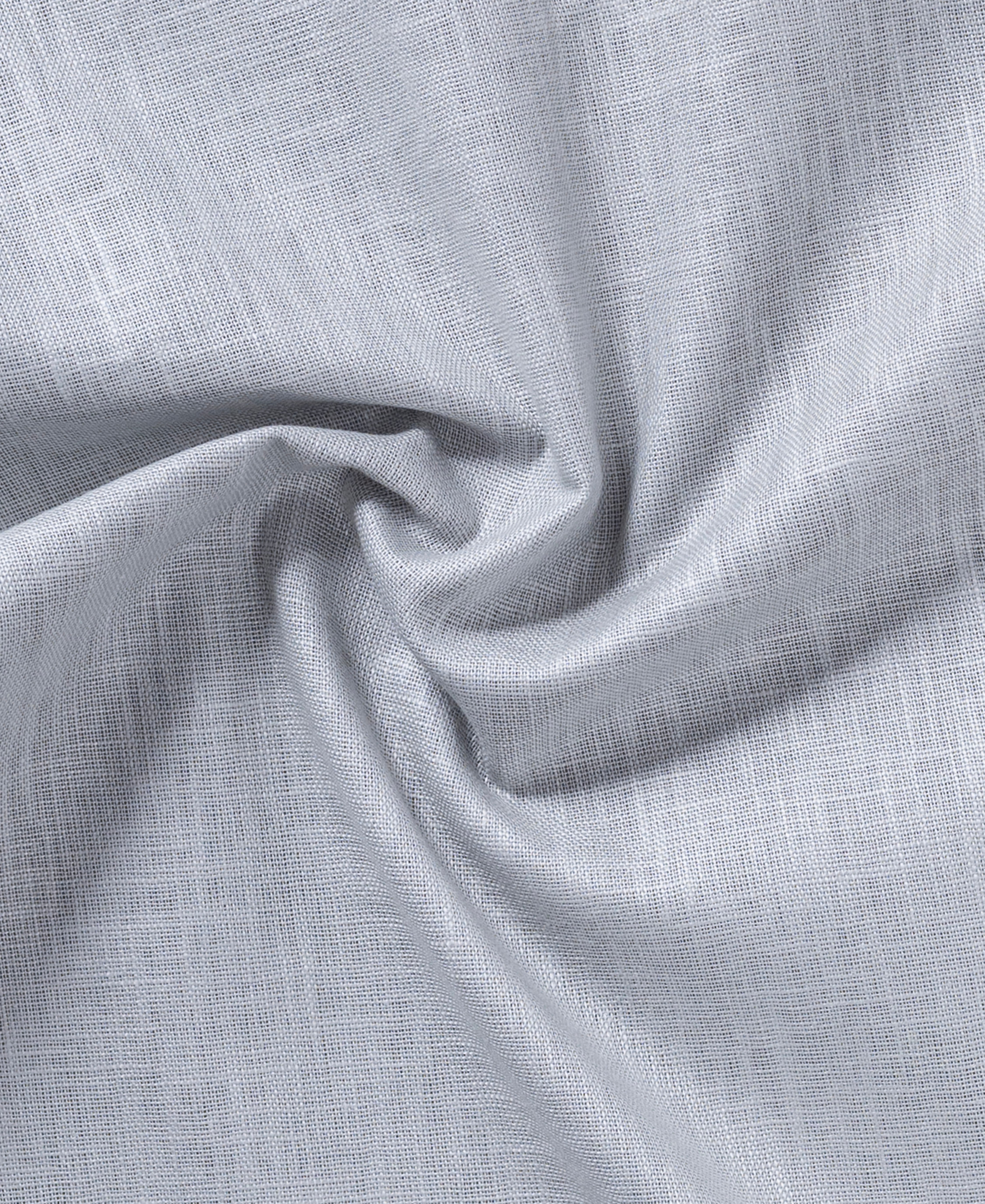 Minimalist Classic Light Grey Pure Linen Soft Fabric Shirt