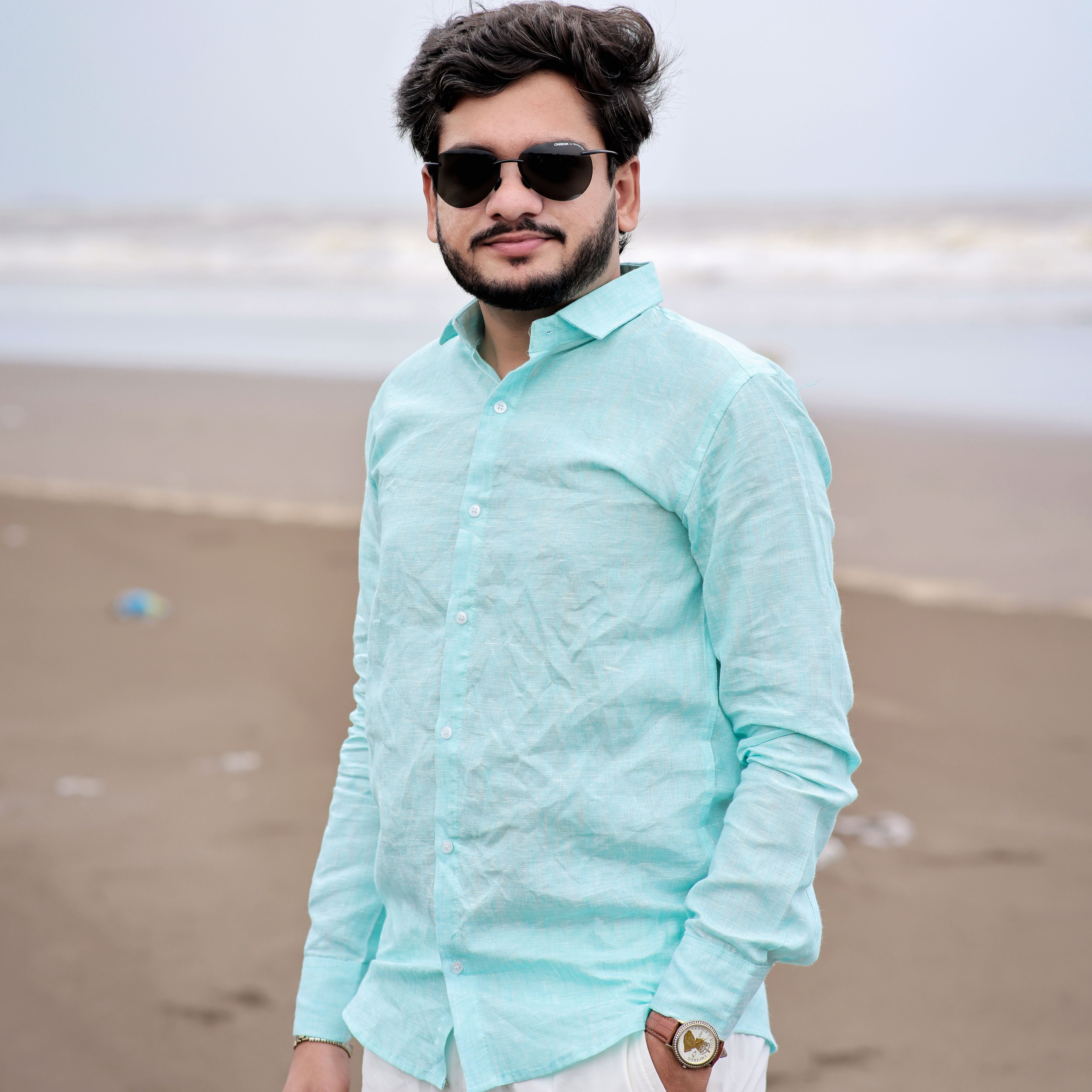 sky blue shirt for men