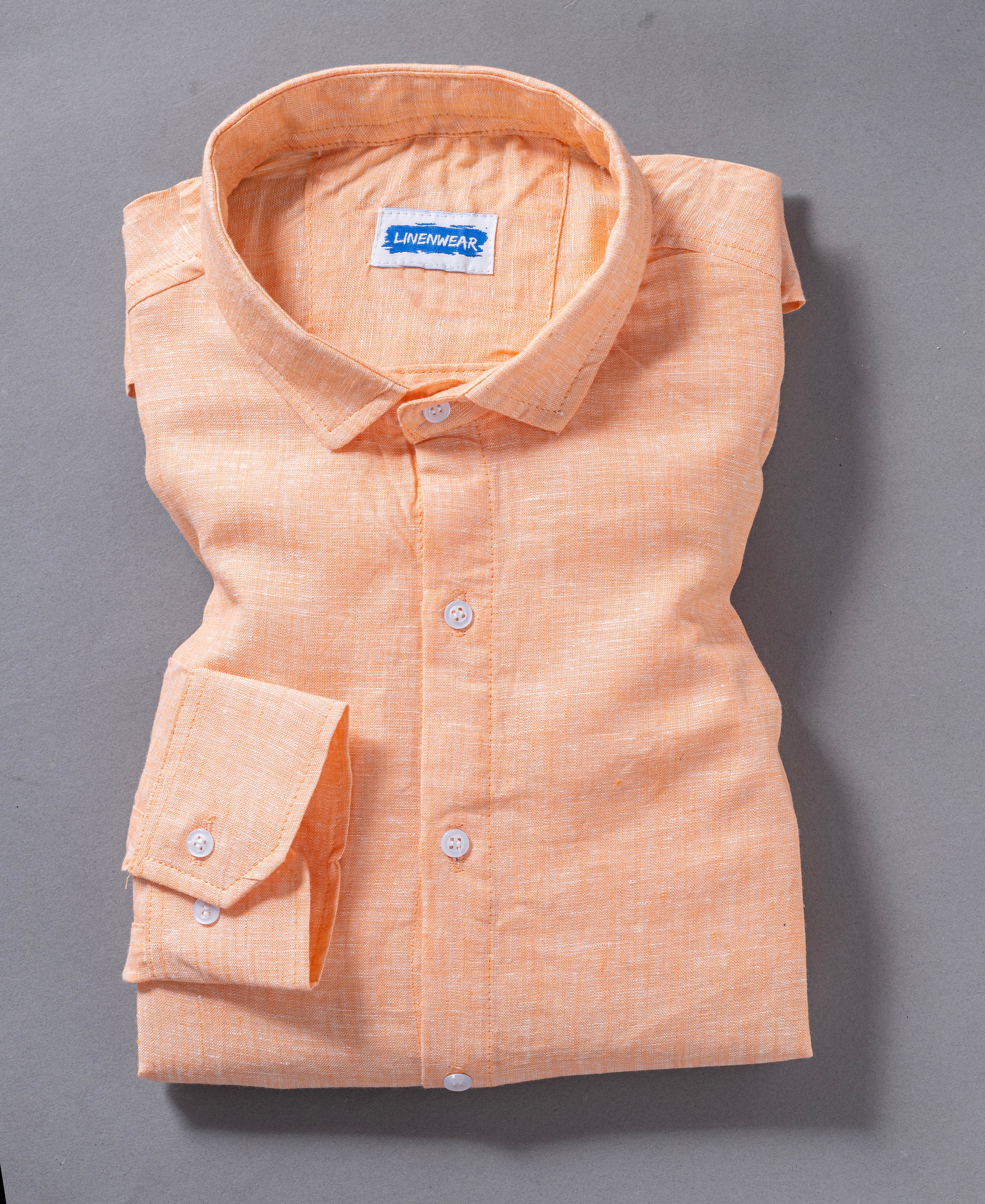 Peach Pure Linen Soft Touch Classic Every Season Shirt