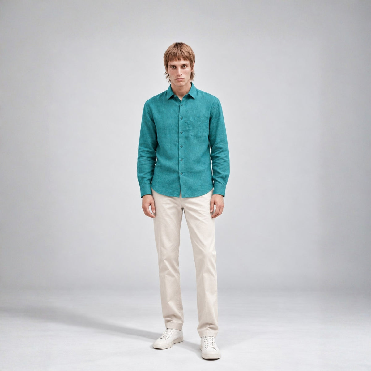 Dark Green Linen Shirt