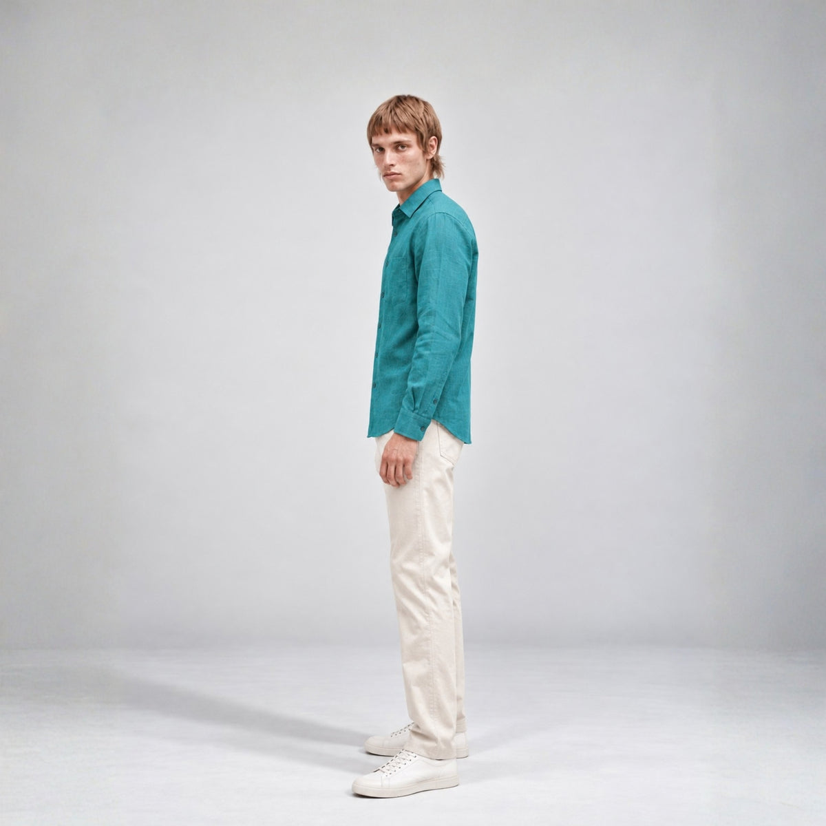 Dark Green Linen Shirt