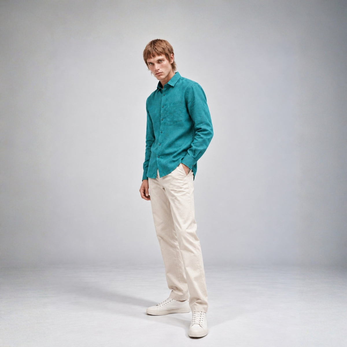 Dark Green Linen Shirt