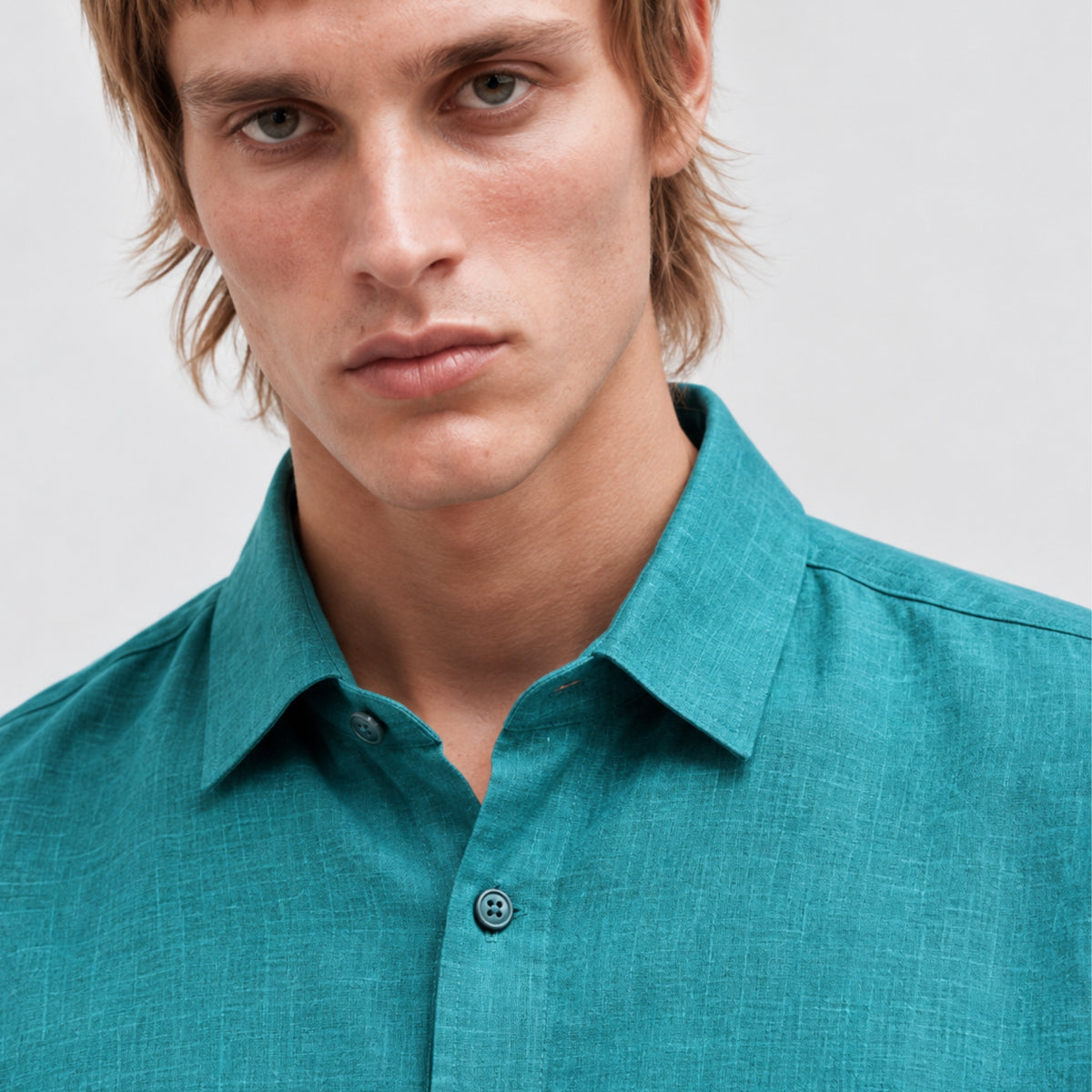 Dark Green Linen Shirt