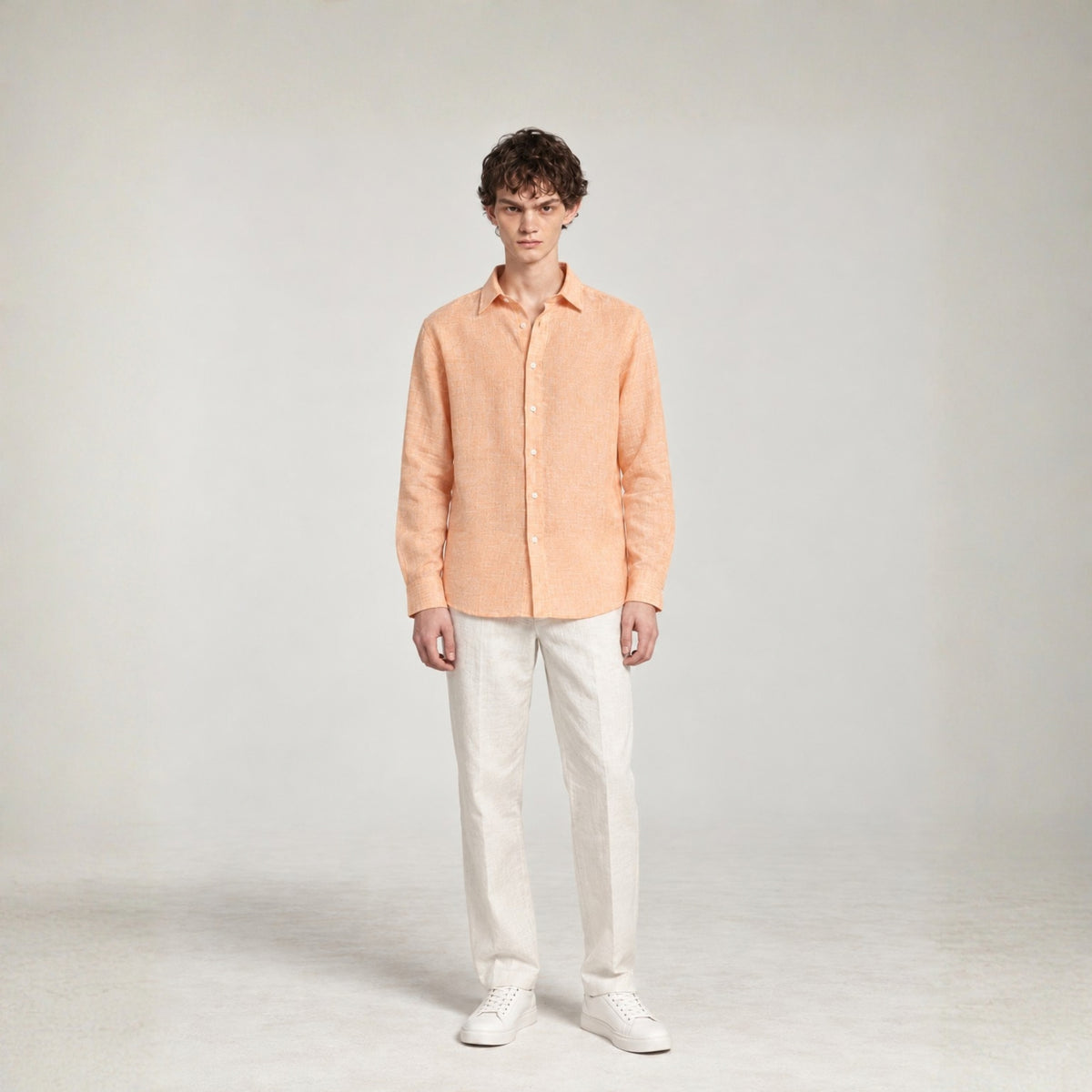 Peach Linen Shirt