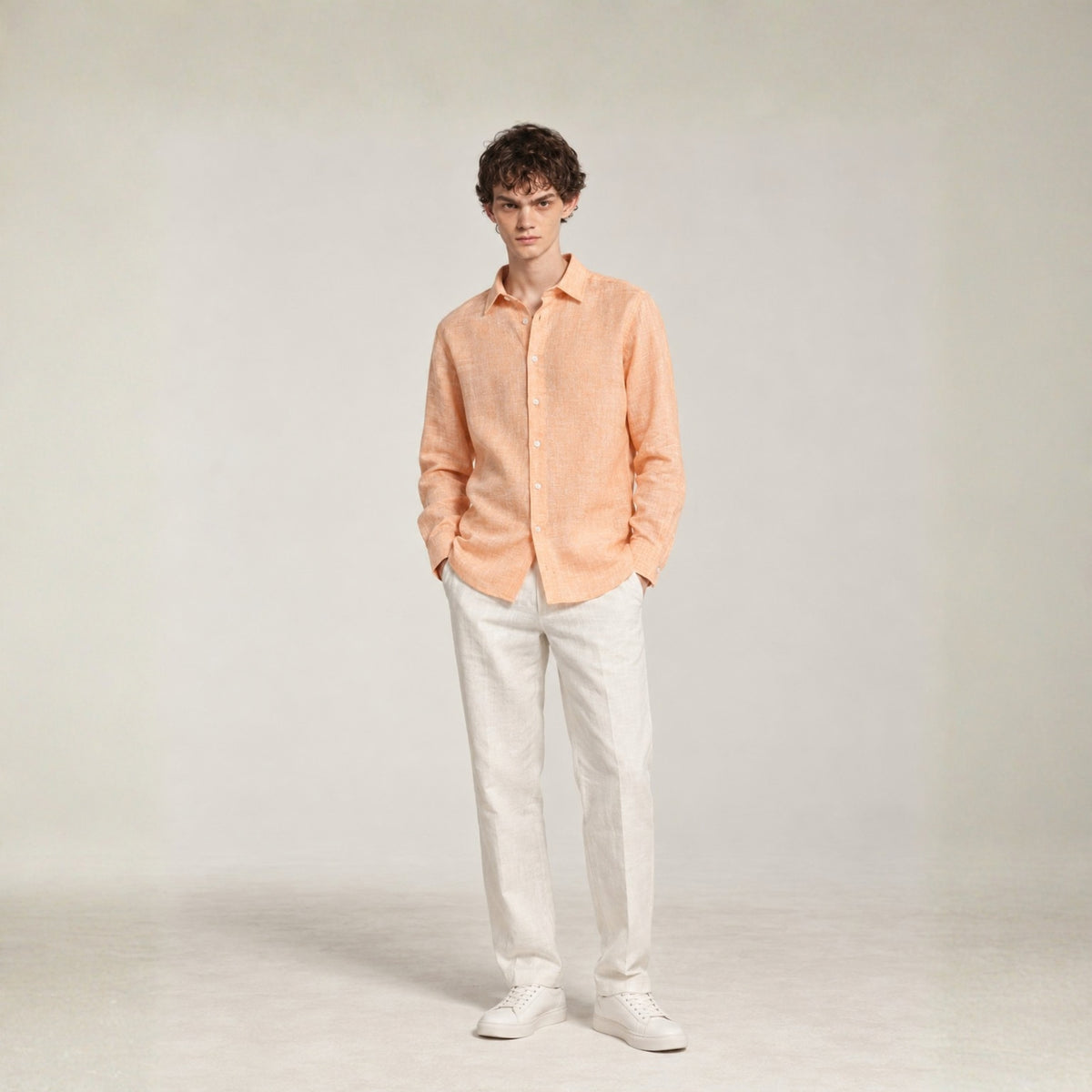 Peach Linen Shirt