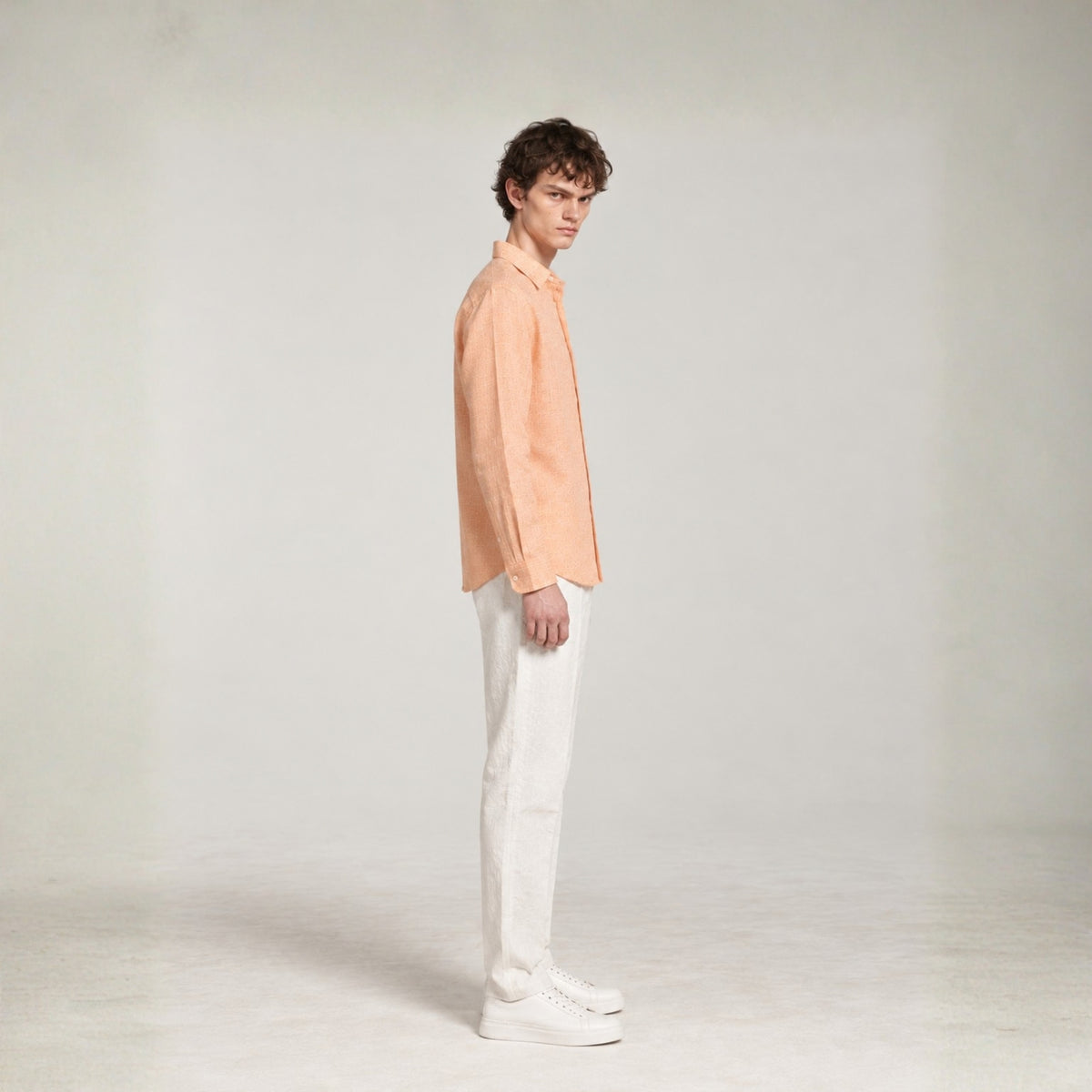 Peach Linen Shirt