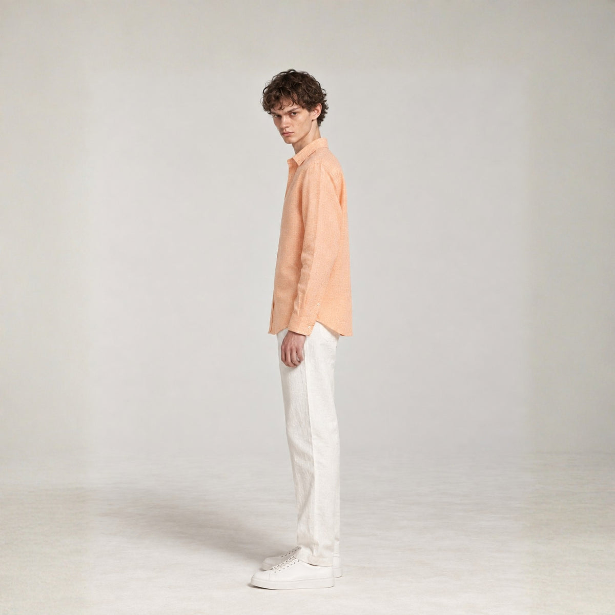 Peach Linen Shirt