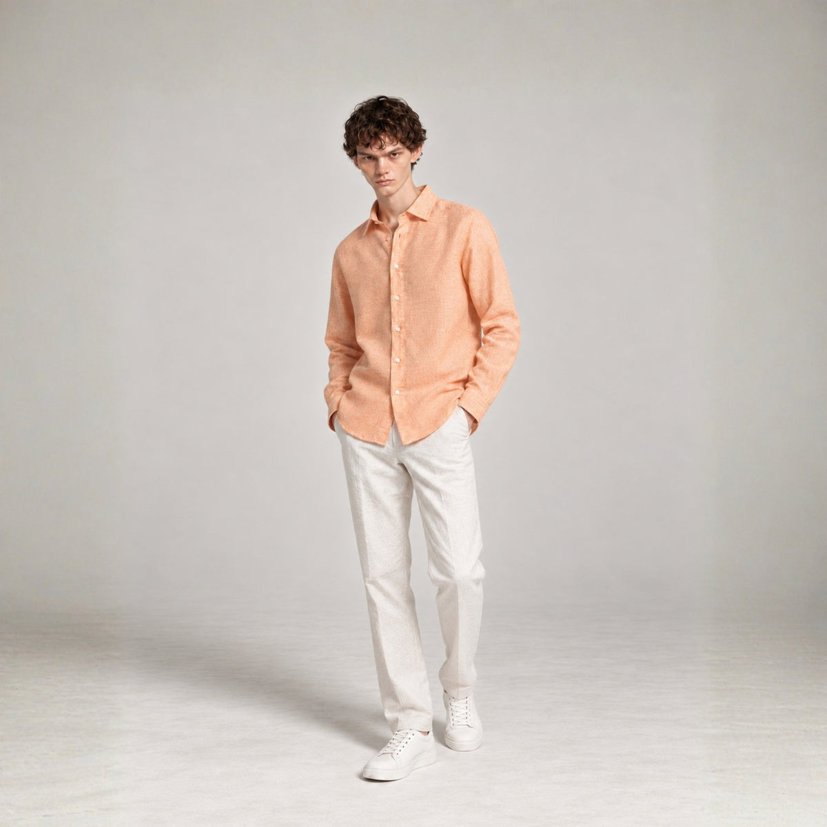 Peach Linen Shirt