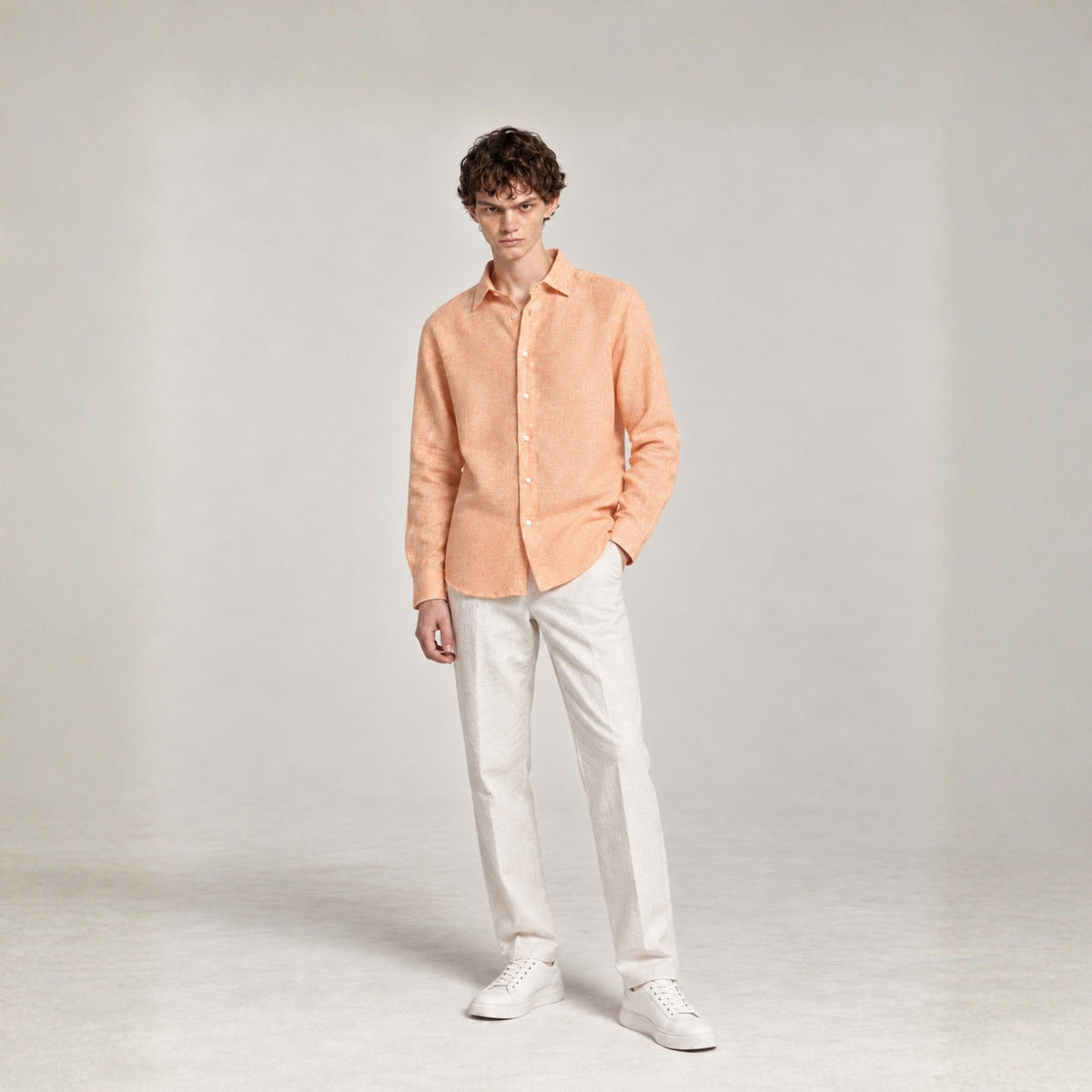 Peach Linen Shirt