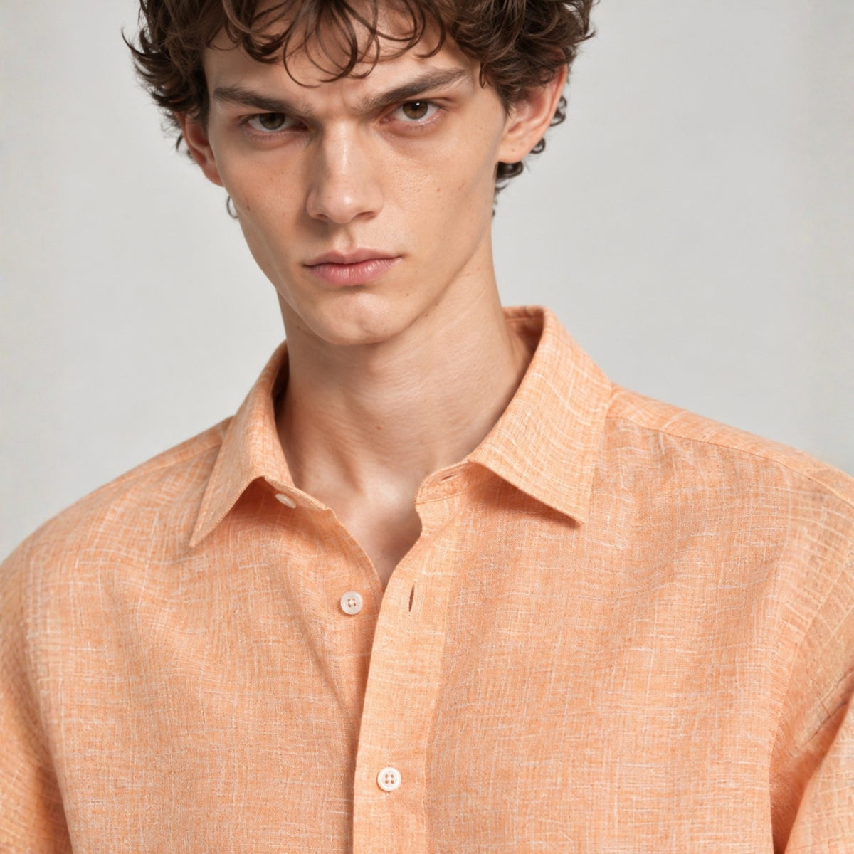 Peach Linen Shirt