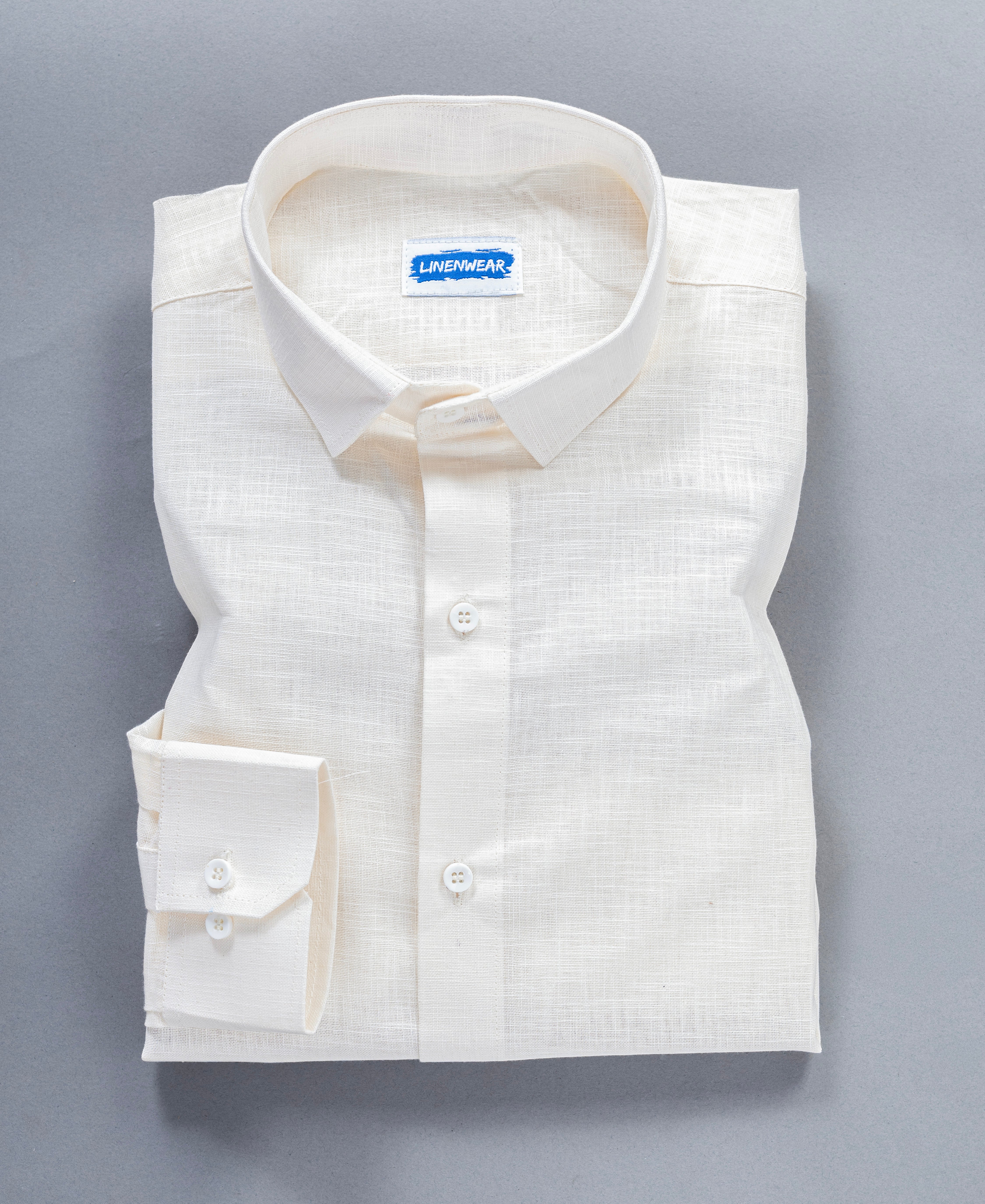 Premium Linen Blue and Off White Combo Shirt