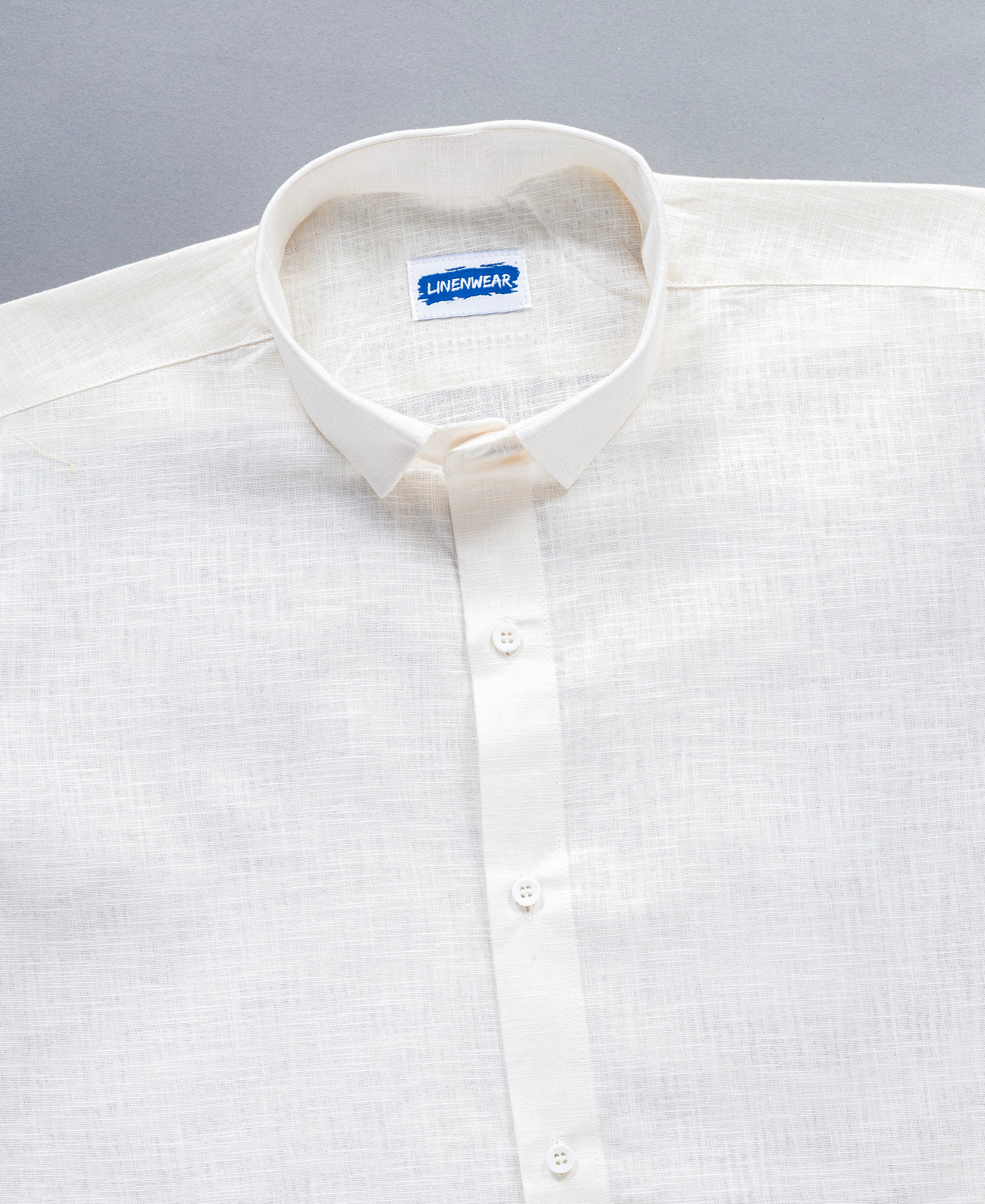 Premium Linen Blue and Off White Combo Shirt