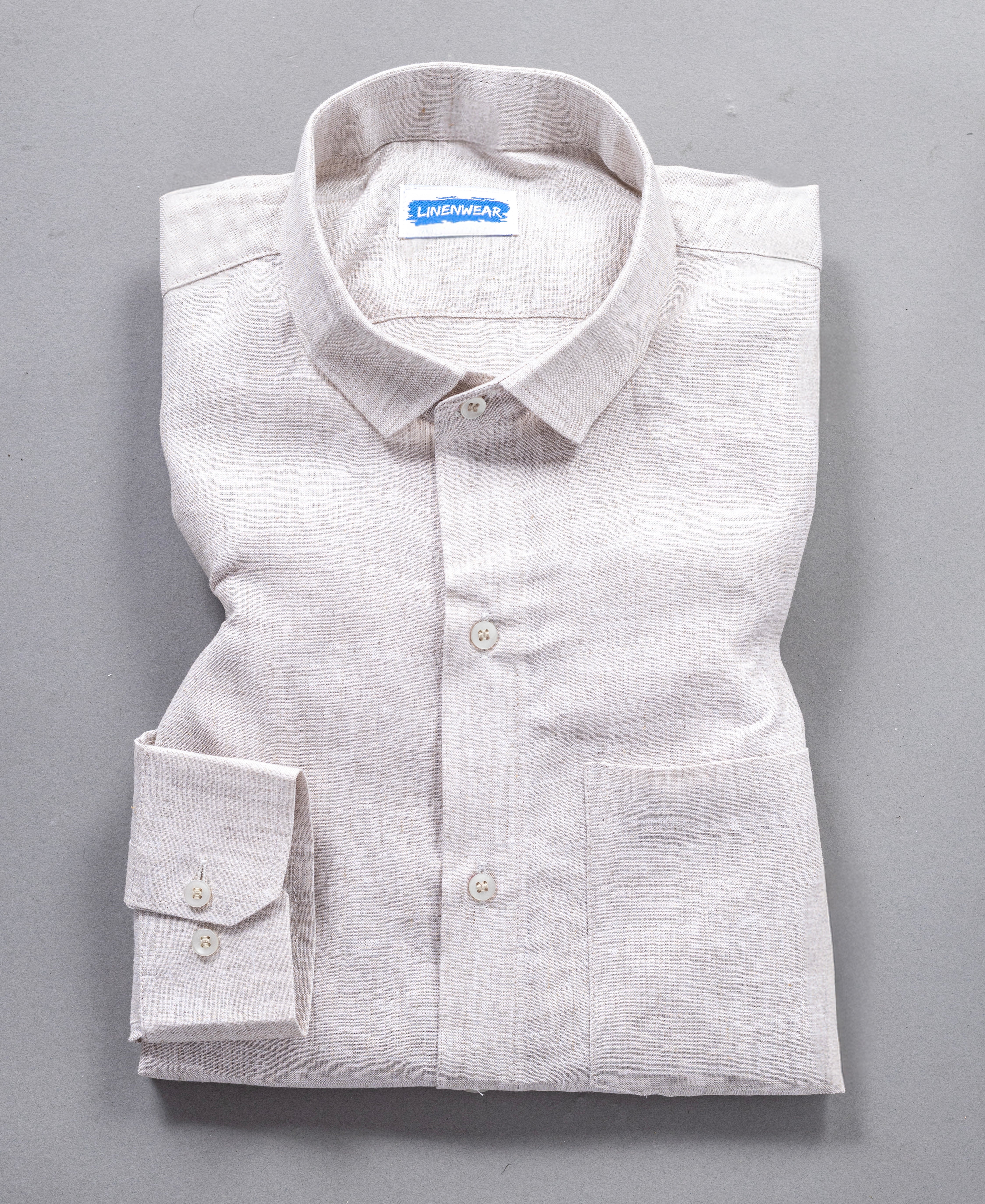 Pure Linen Combo Shirt With Pocket Regular Fit