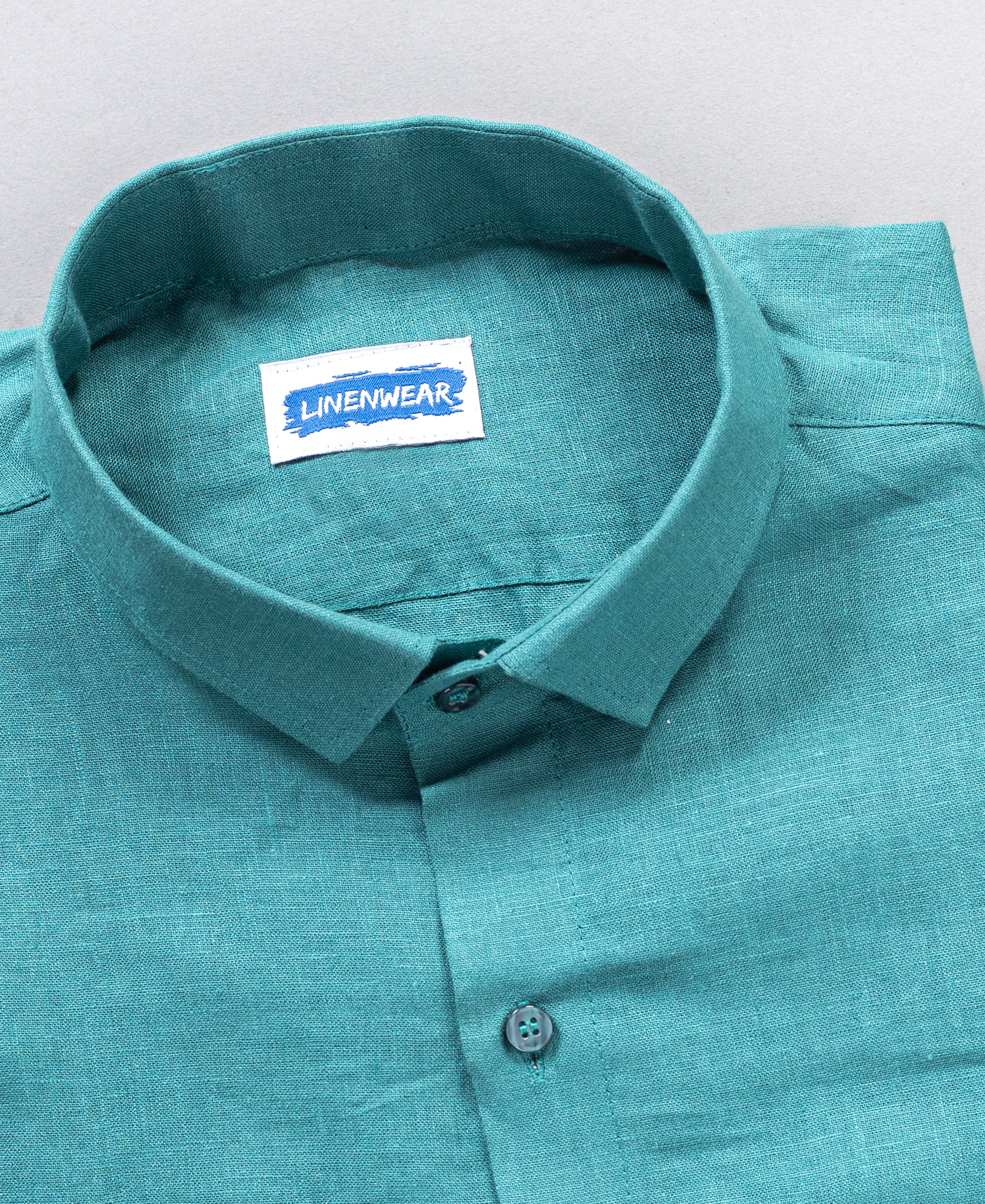 Light Pink and Green Textured Pure Linen Shirt Combo