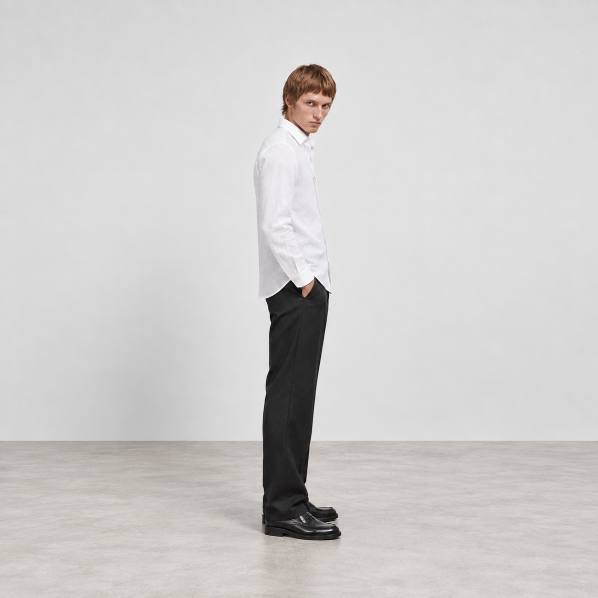 White Cotton Linen Shirt