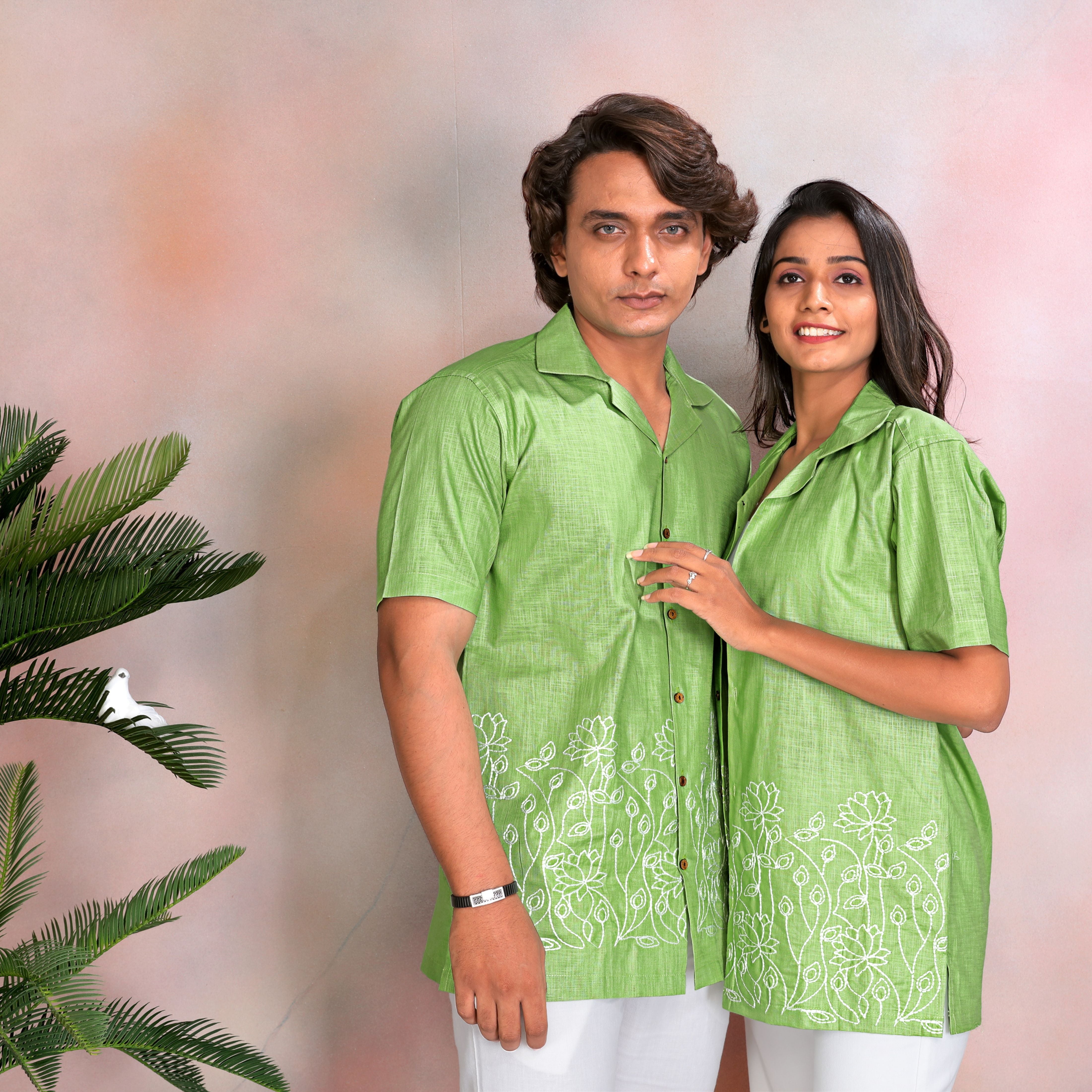 Mantis Green Linen Shirt