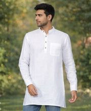 Urban Ethnic Pure Linen Kurta in Classic White