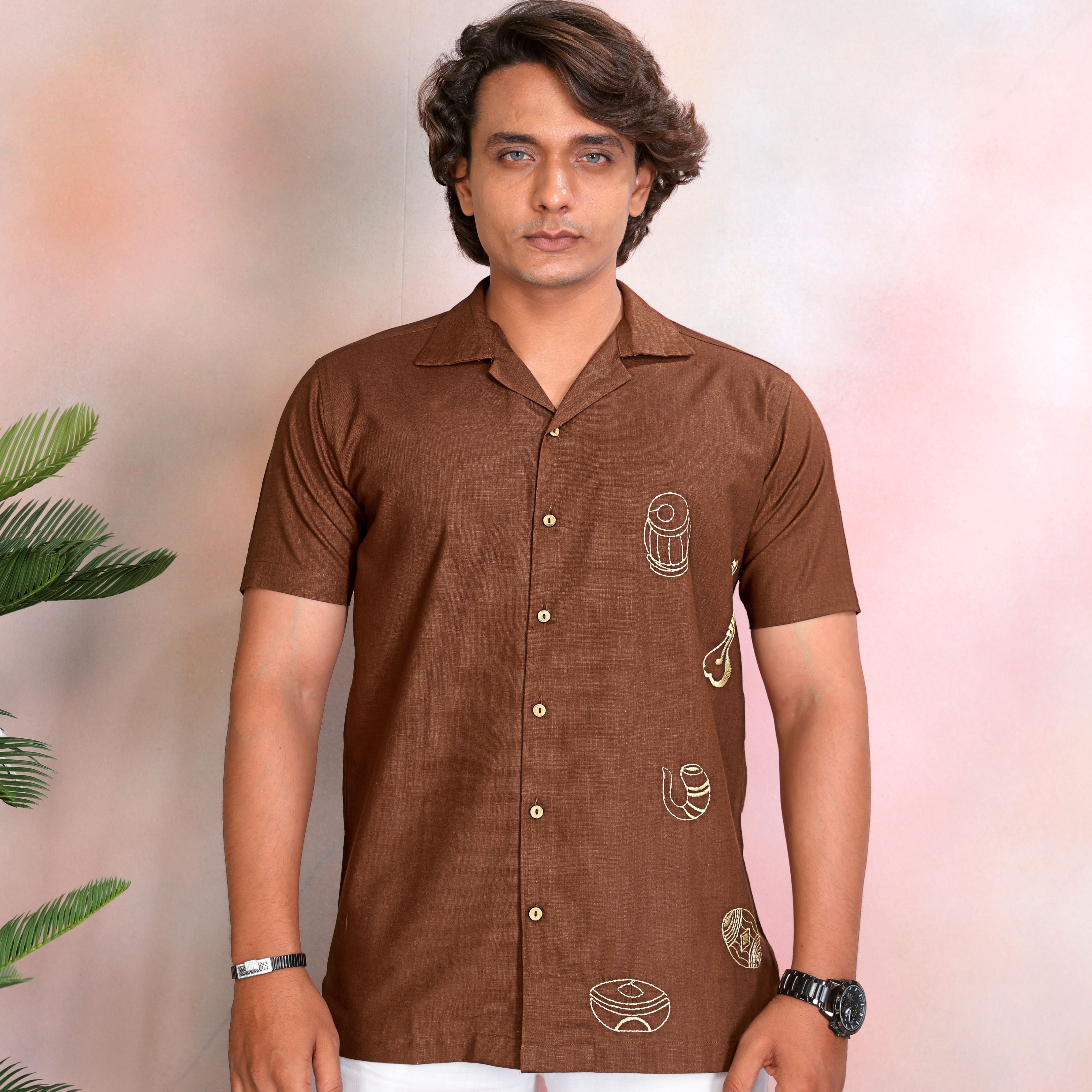 Premium Linen Tawny Brown Shirt