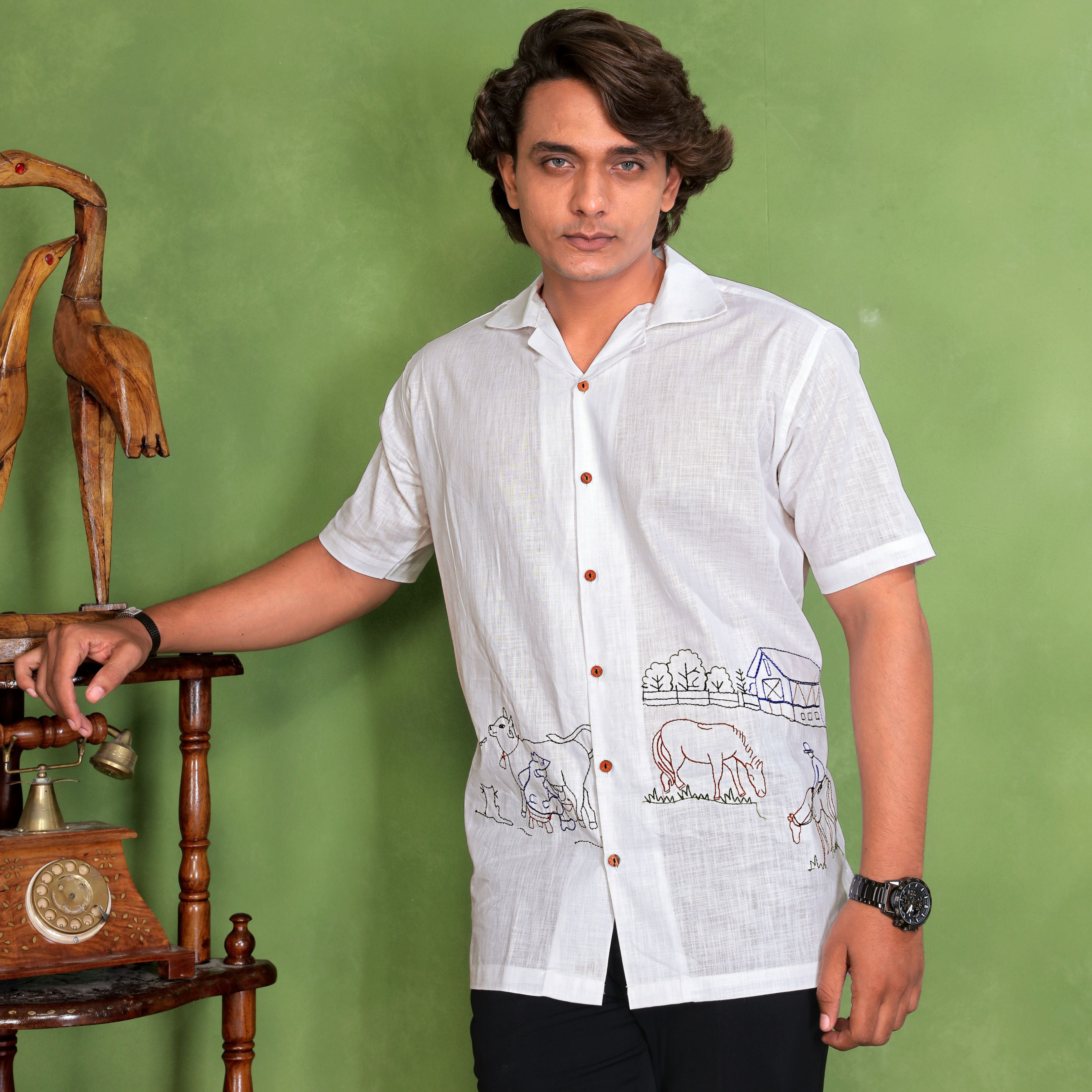 Specter Shirt with Embroidered Design