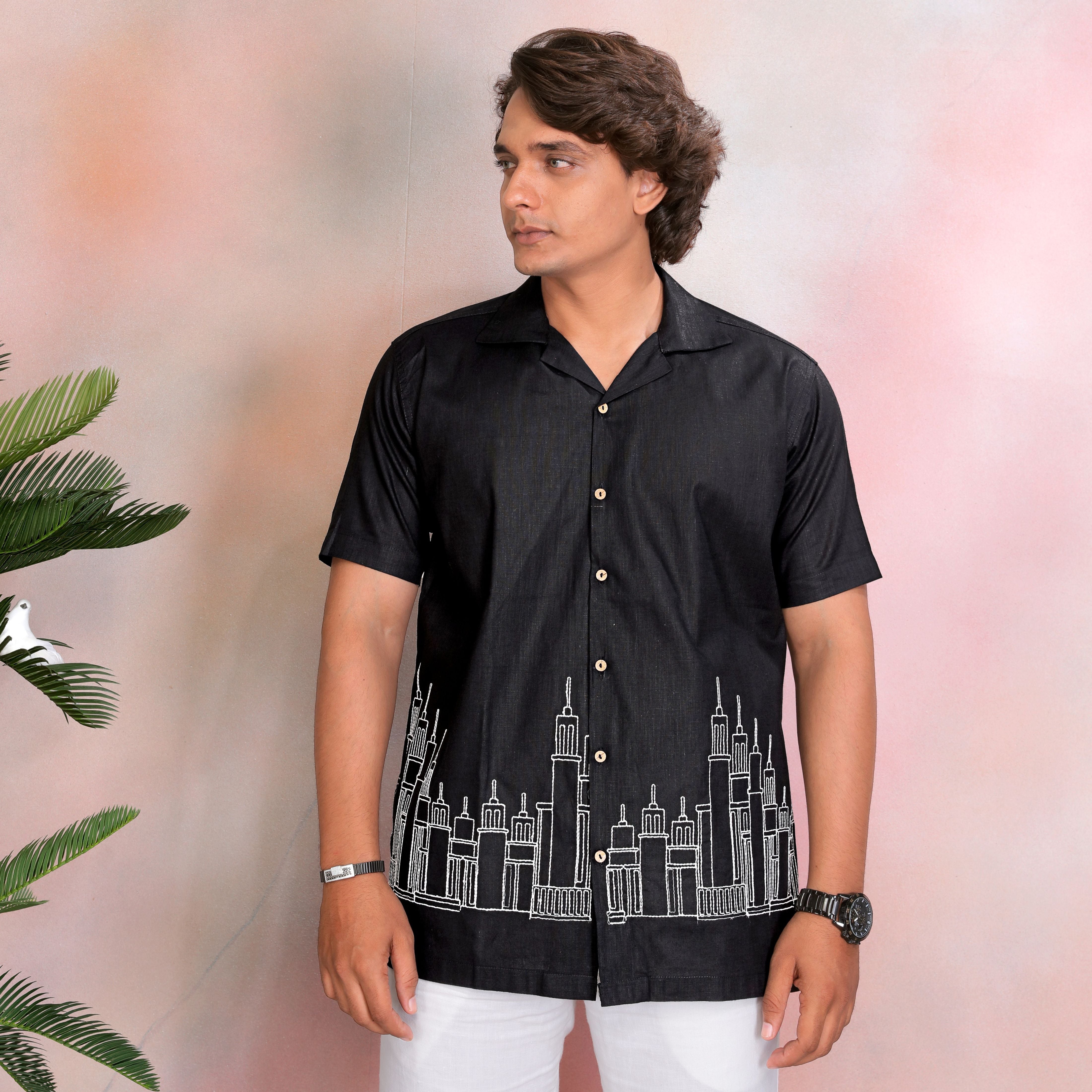 Nero Black Pure Linen Shirt
