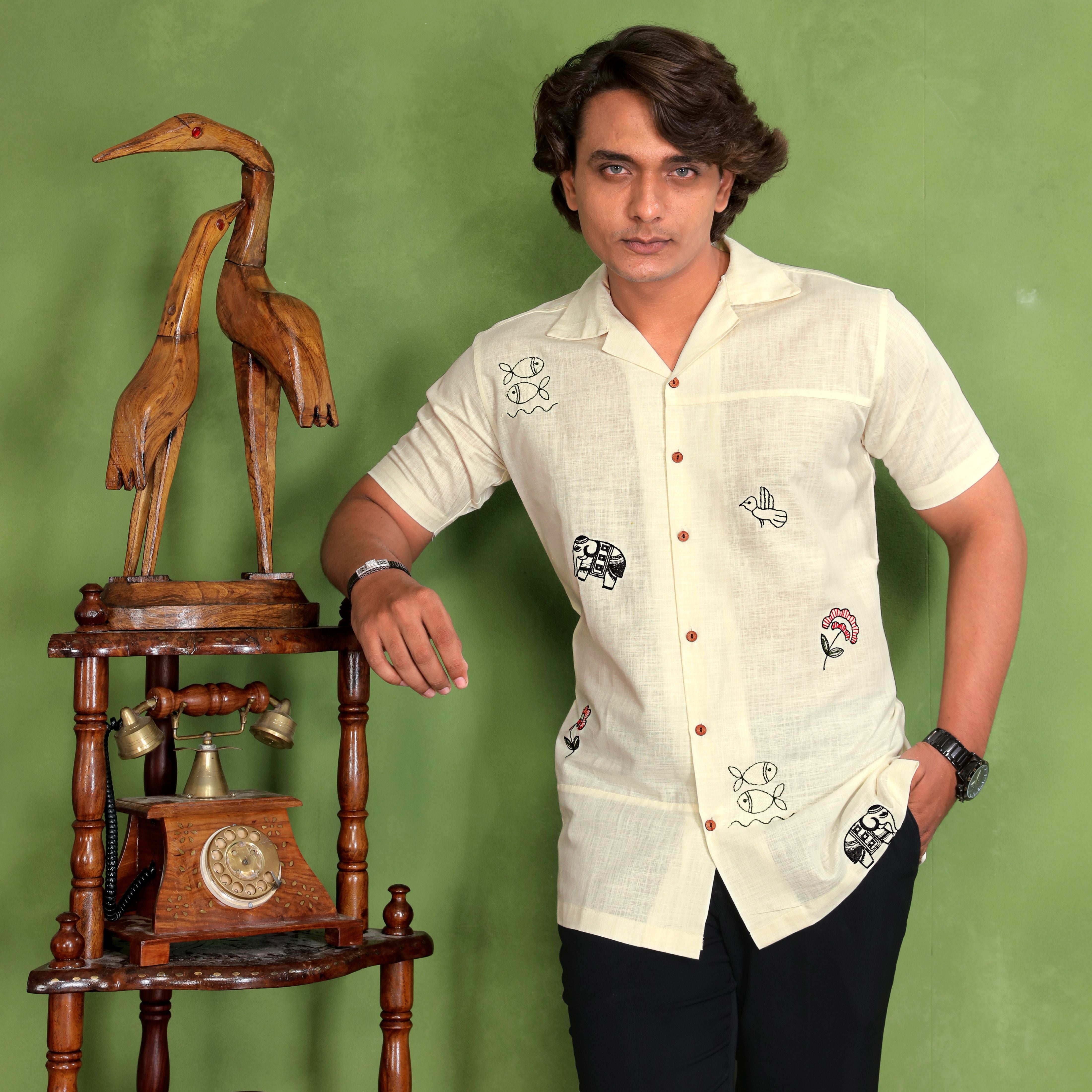 Light Yellow Linen Shirt