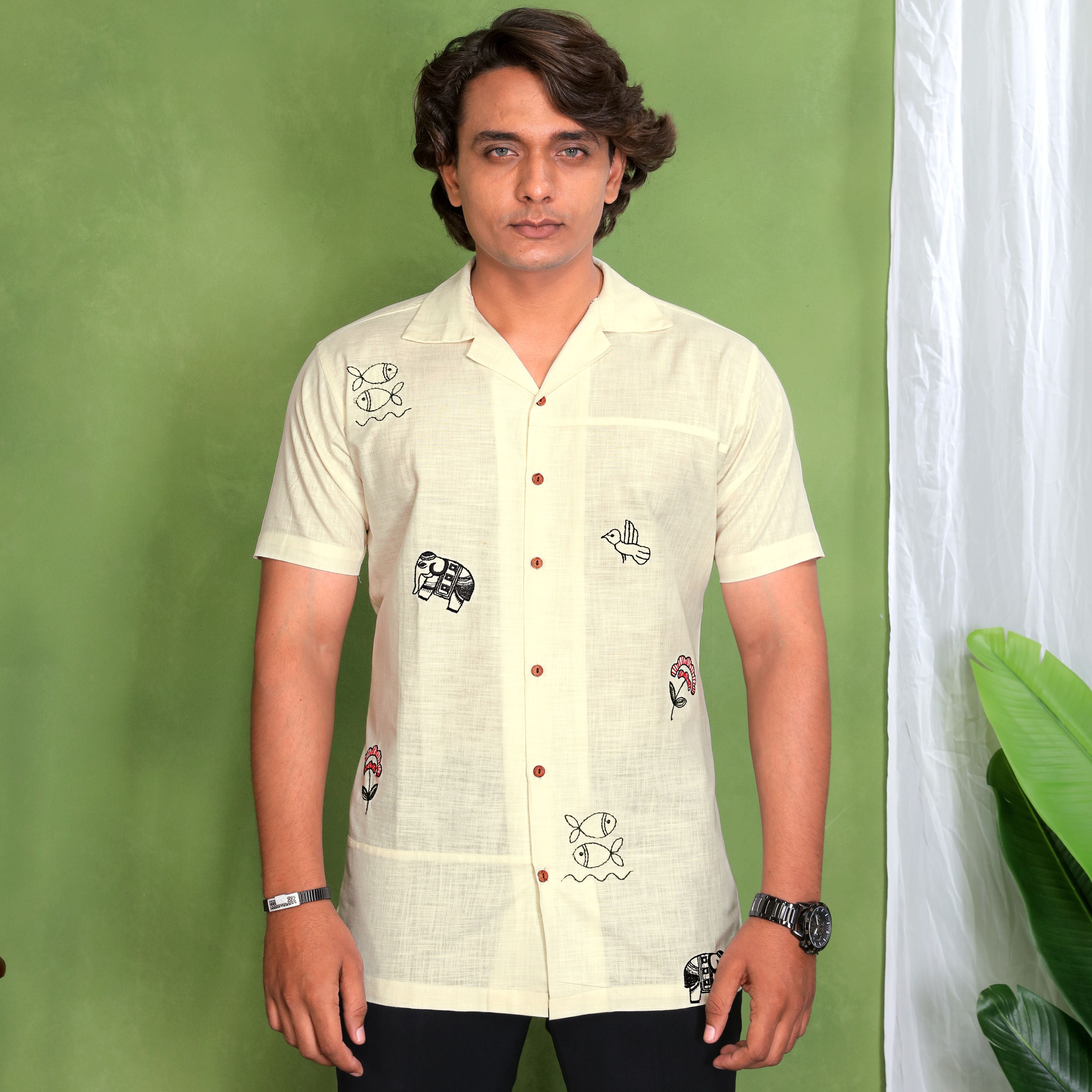 Light Yellow Linen Shirt
