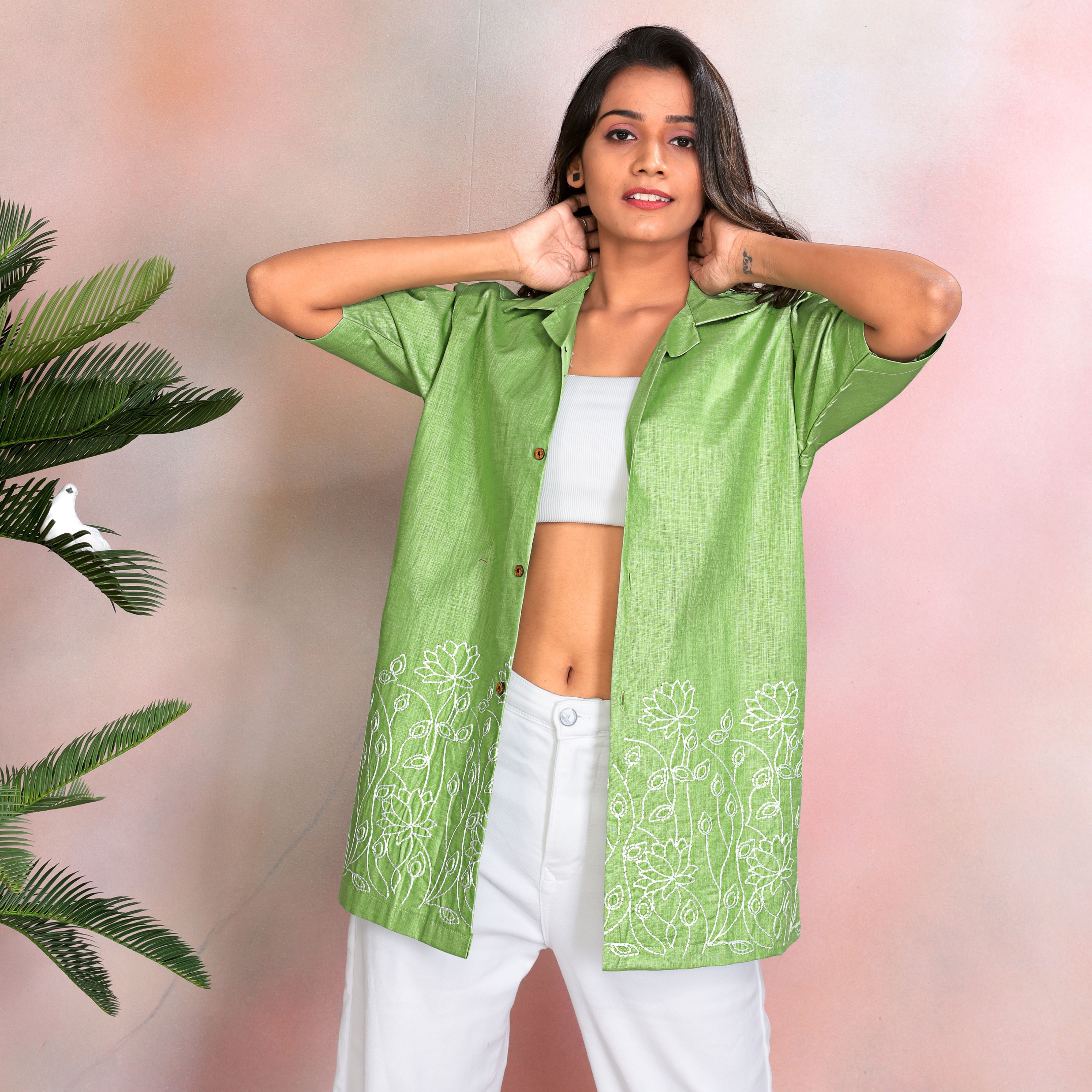 Cassata Green Premium Linen Shirt