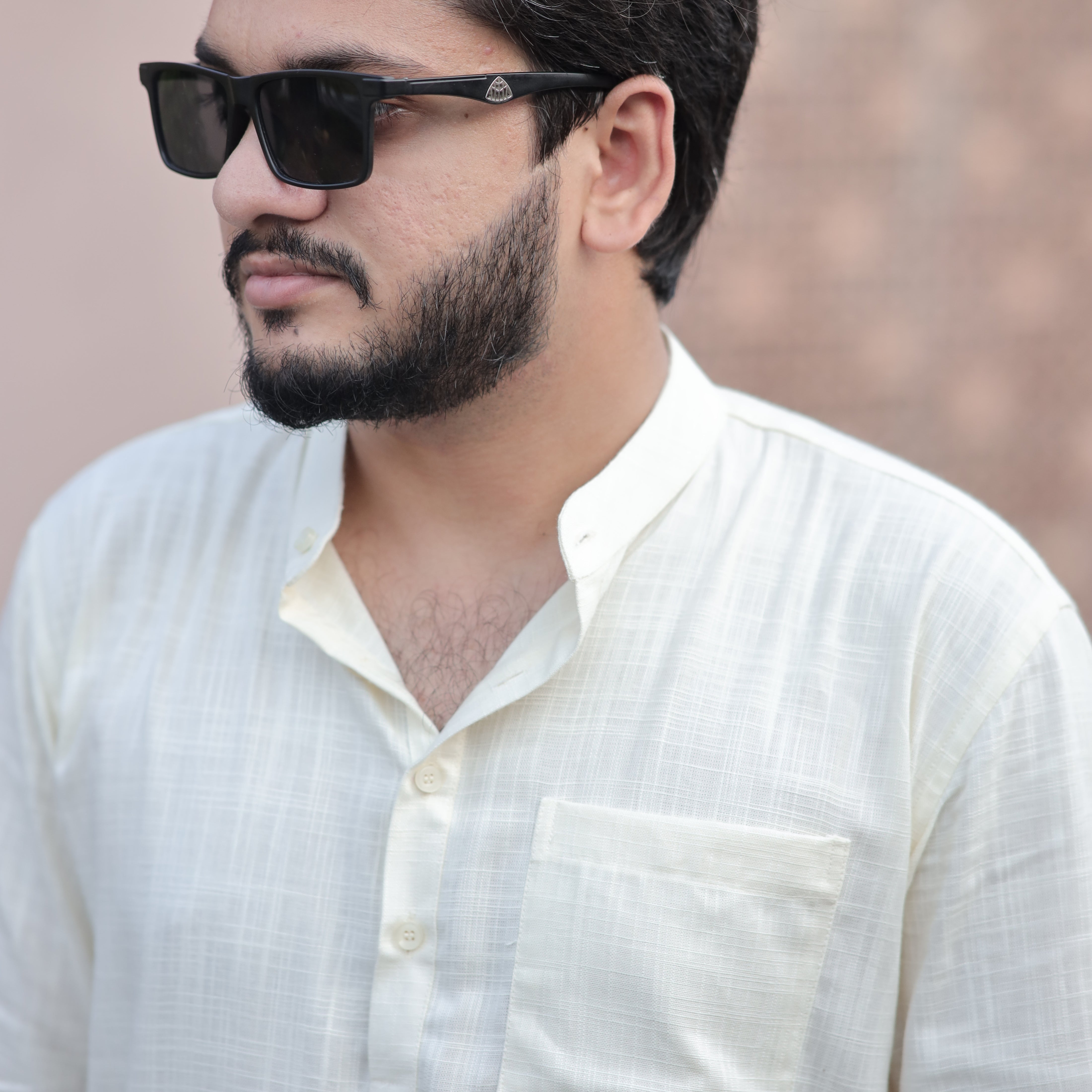 Classic Light Yellow Cotton Linen Kurta for Men
