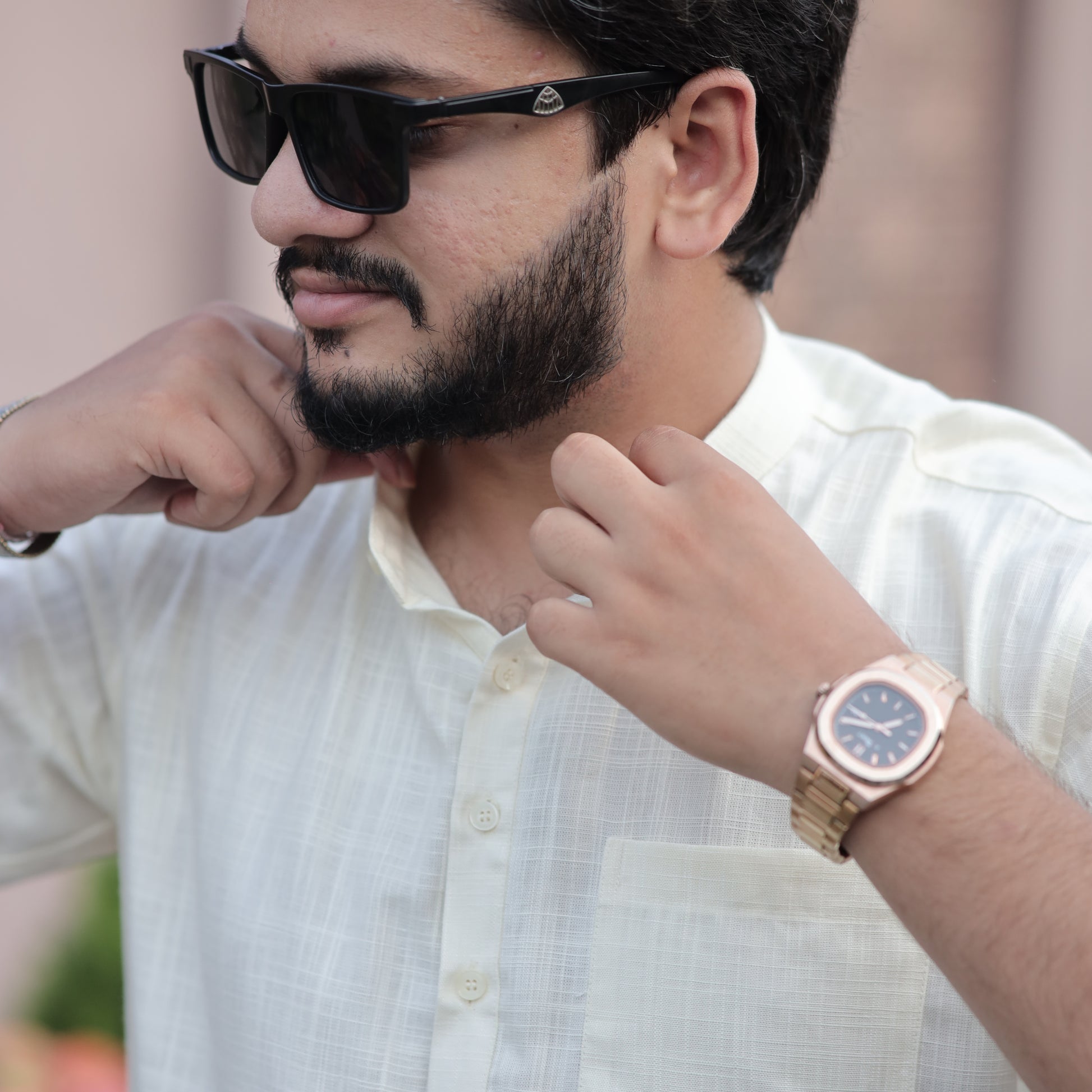 Classic Light Yellow Cotton Linen Kurta for Men