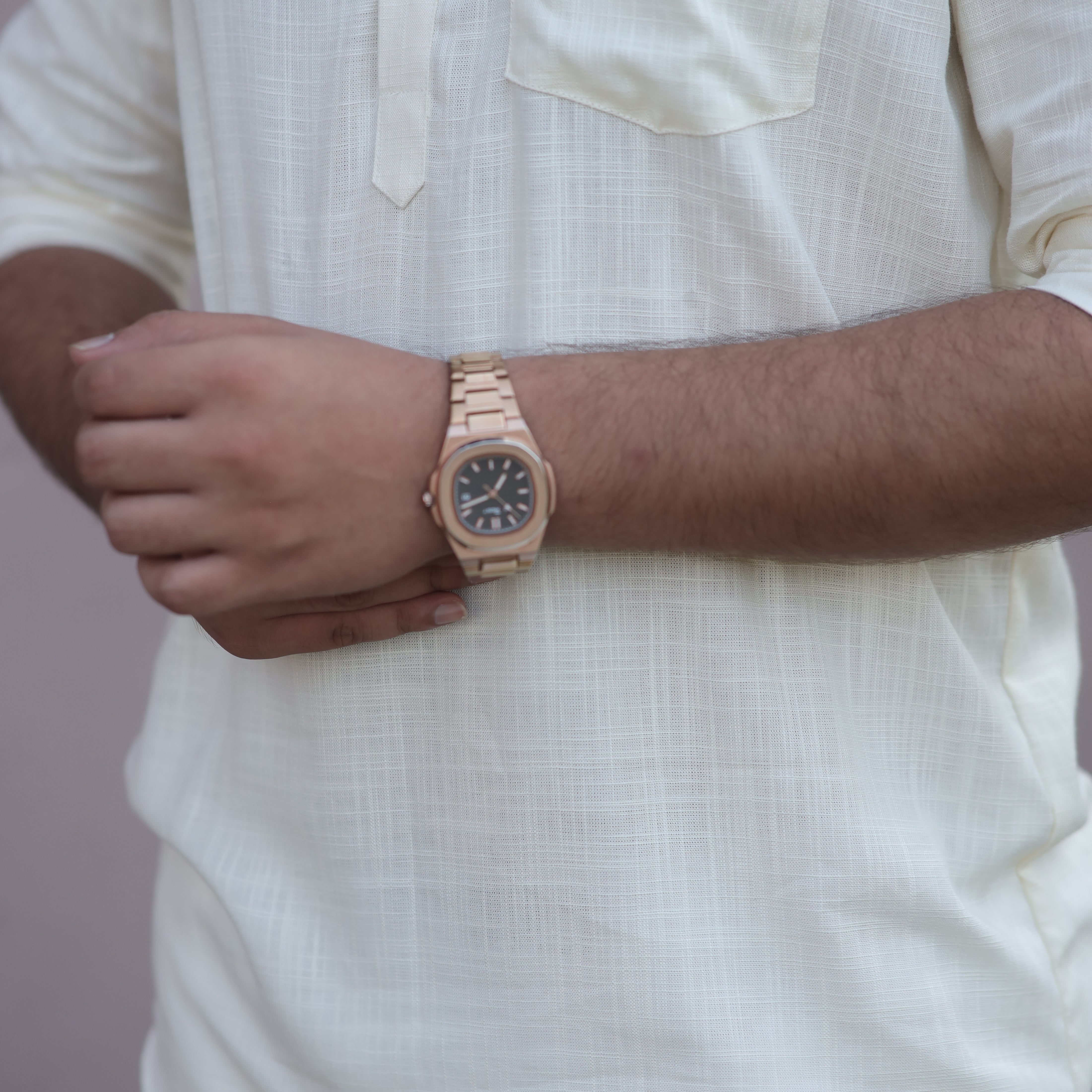 Classic Light Yellow Cotton Linen Kurta for Men