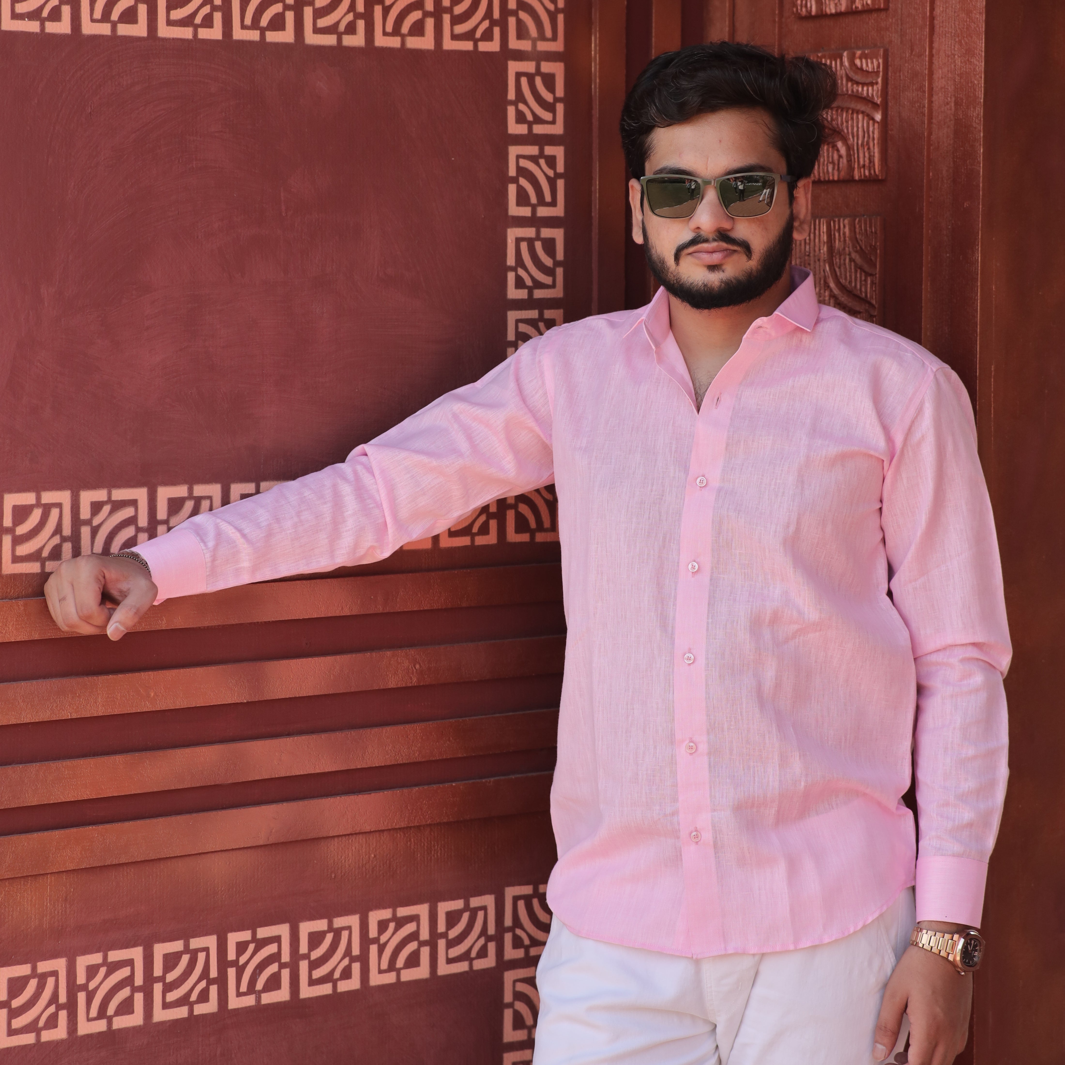 Effortlessly Polished Rosecloud Cotton Linen Shirt