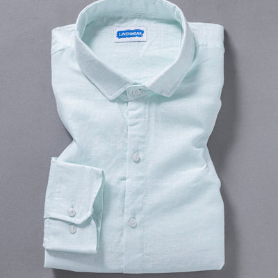 Premium Pure Linen Shirt for Men in Sky Blue