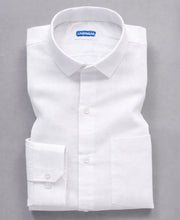 White Pure Linen Shirt for Men Elegant Casual Wear