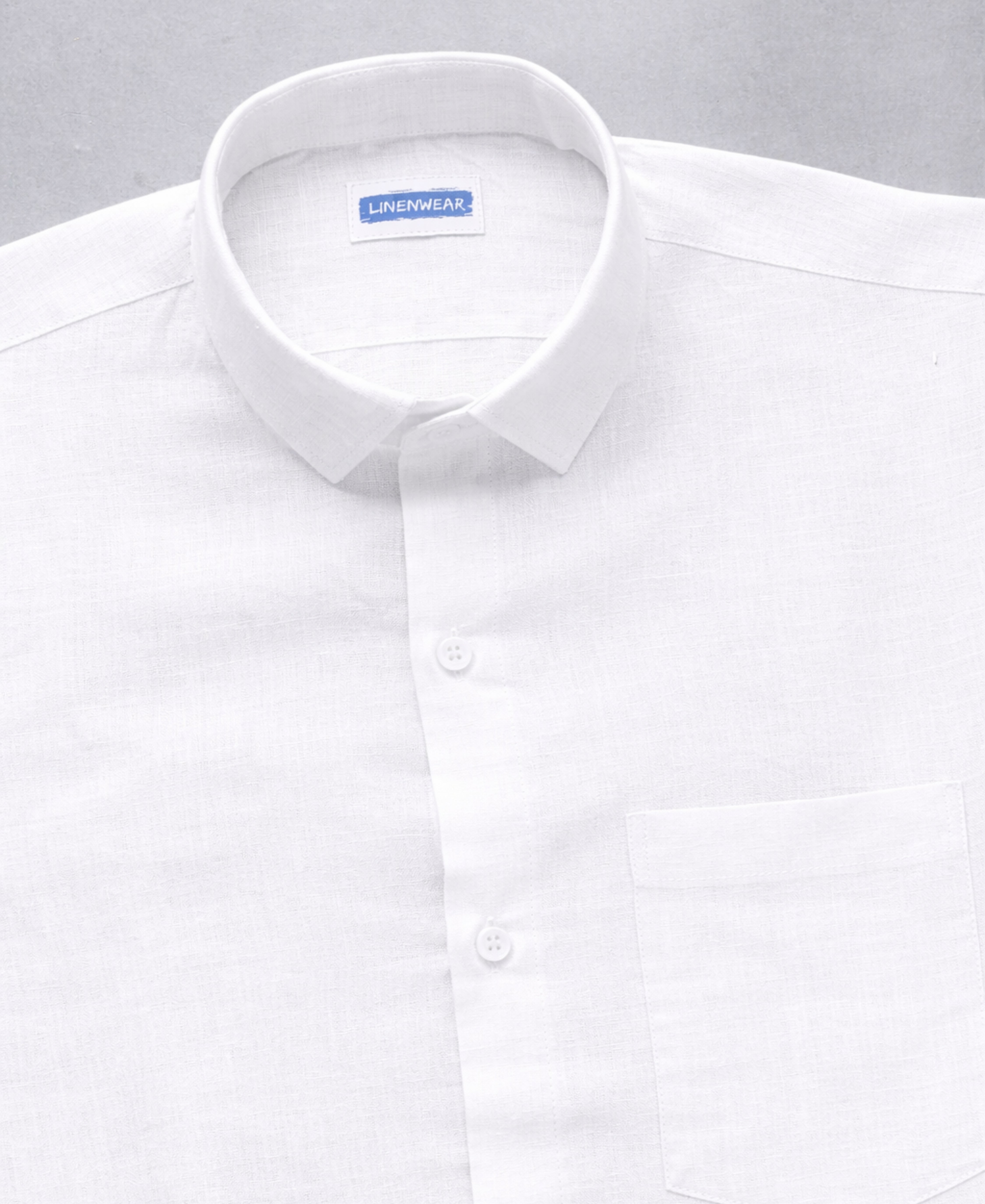 White Pure Linen Shirt for Men Elegant Casual Wear