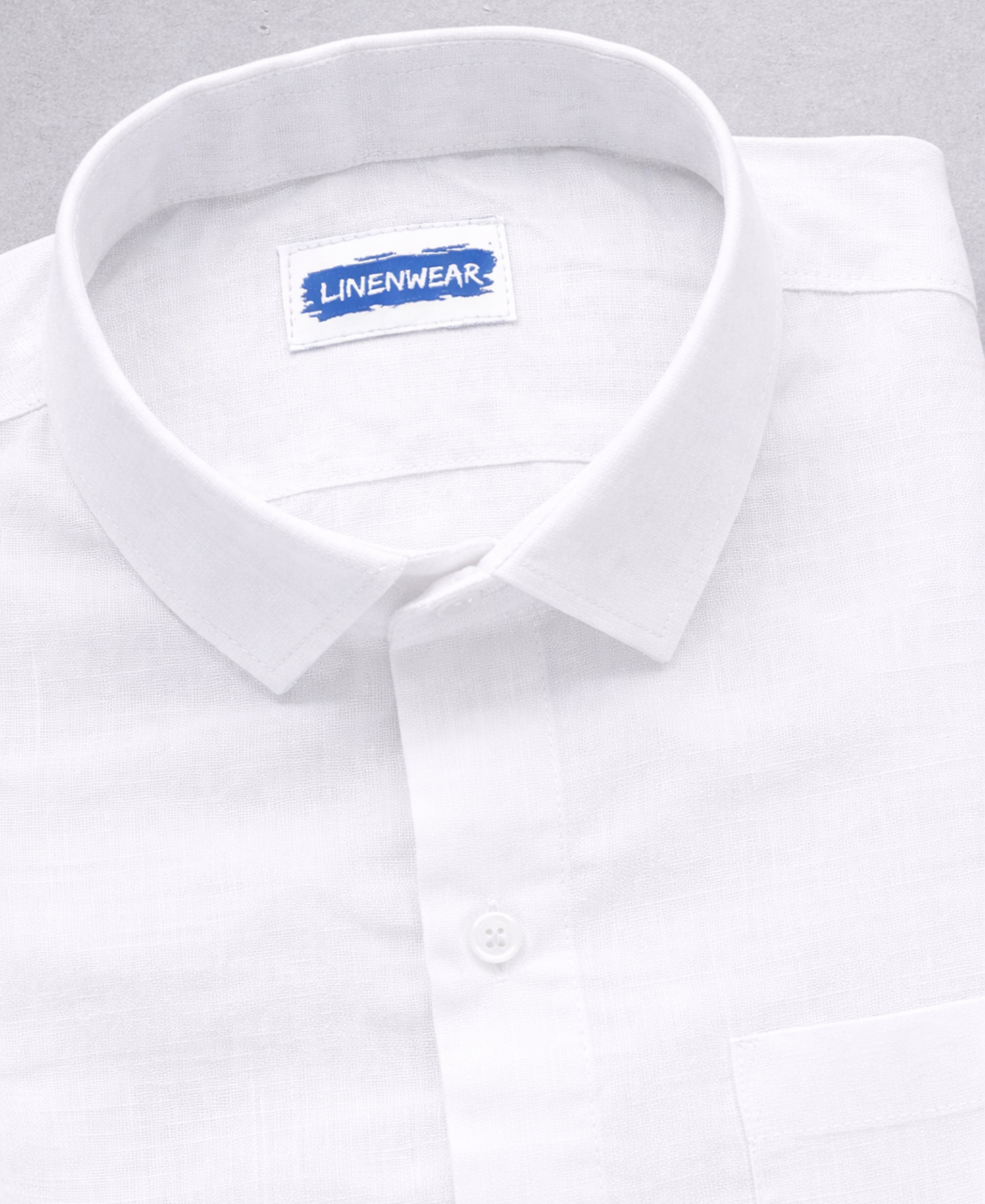 White Pure Linen Shirt for Men Elegant Casual Wear