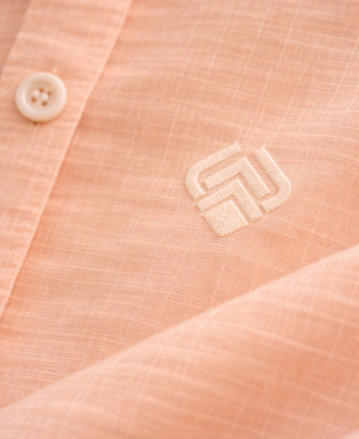 Regular Fit Pure Linen Peach Shirt For Beach Wear