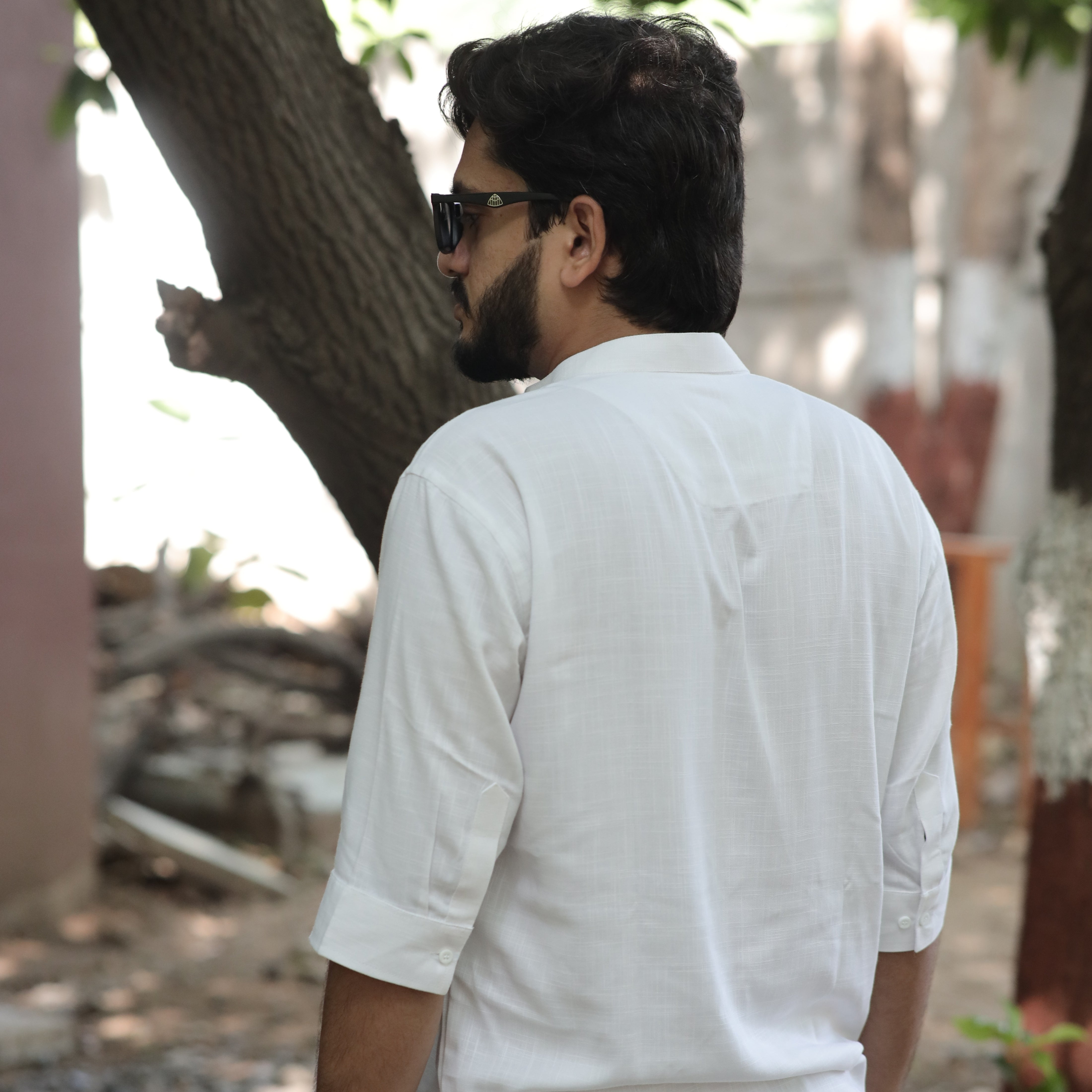 Ivory Frost Cotton Linen Kurta