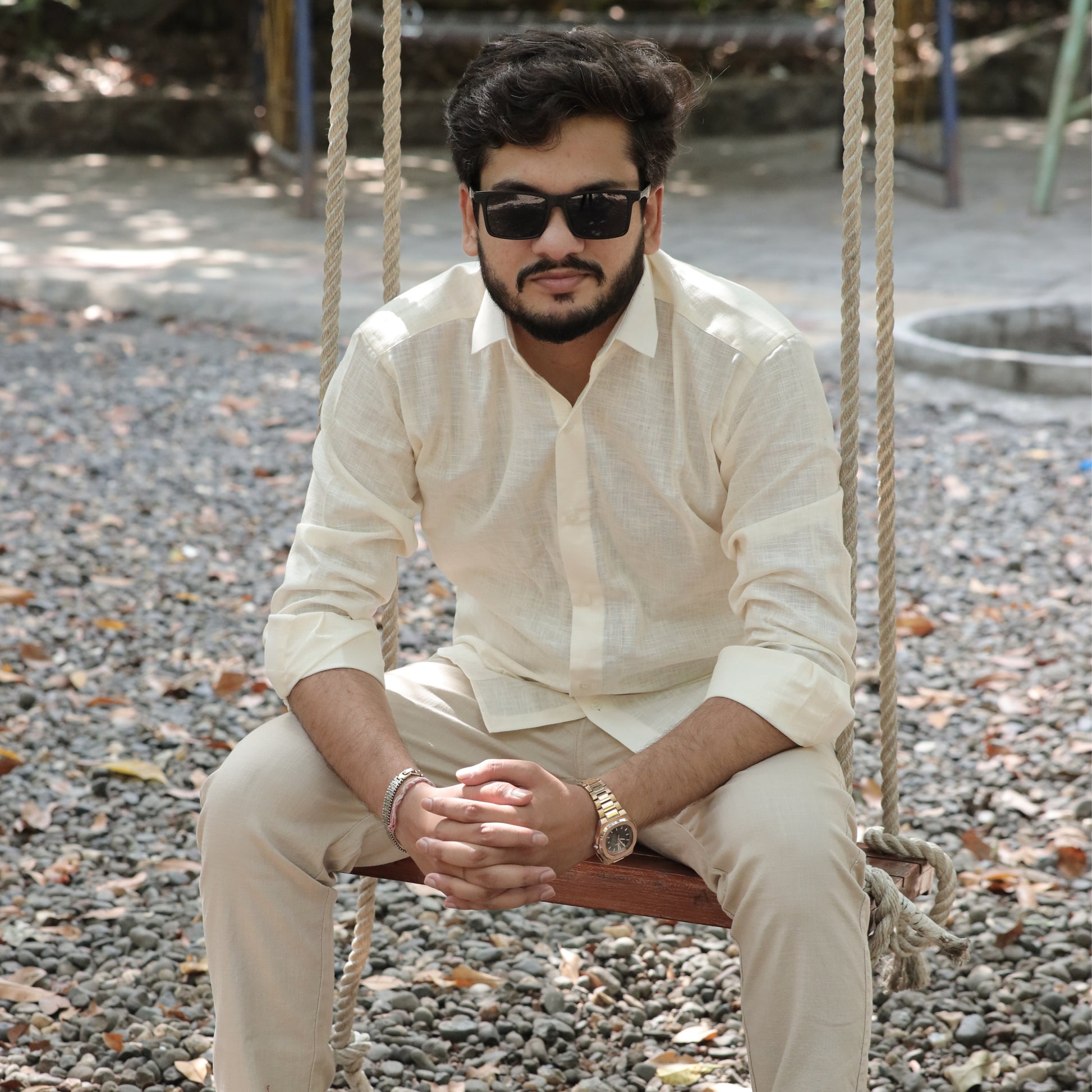 Almond Cream Cotton Linen Shirt