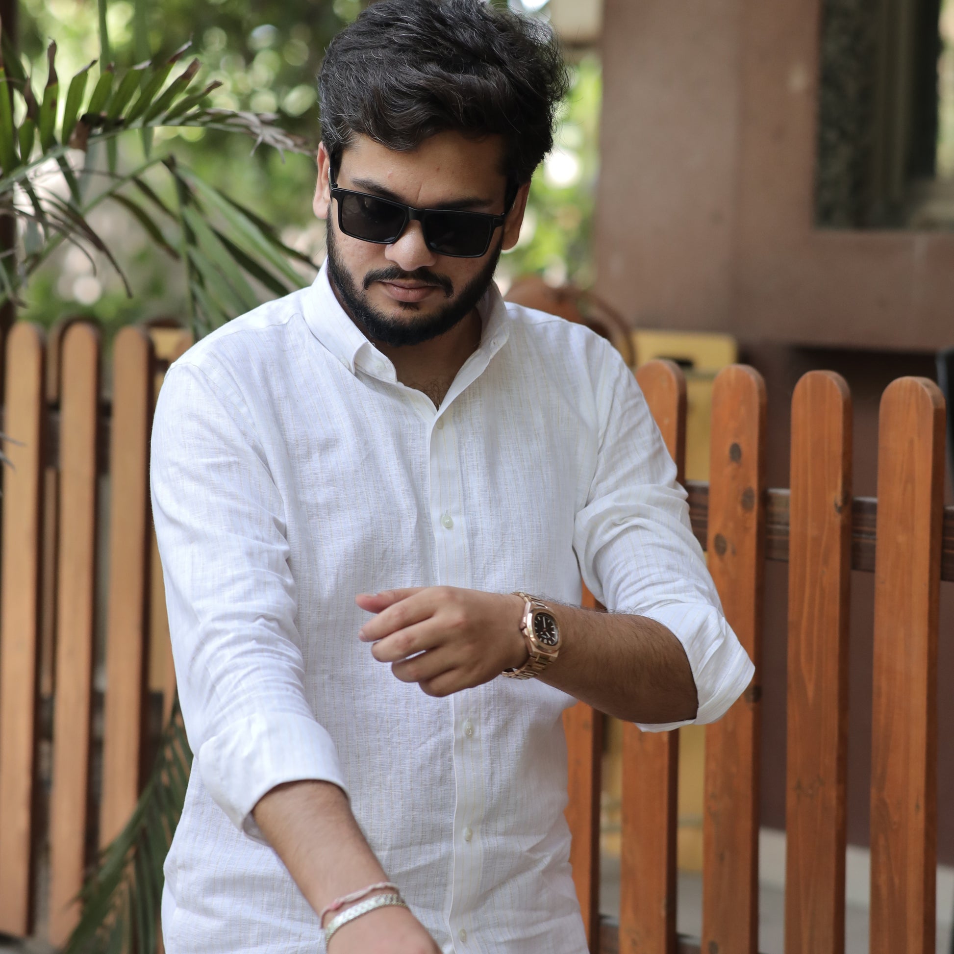Arctic Pearl Cotton Linen Shirt