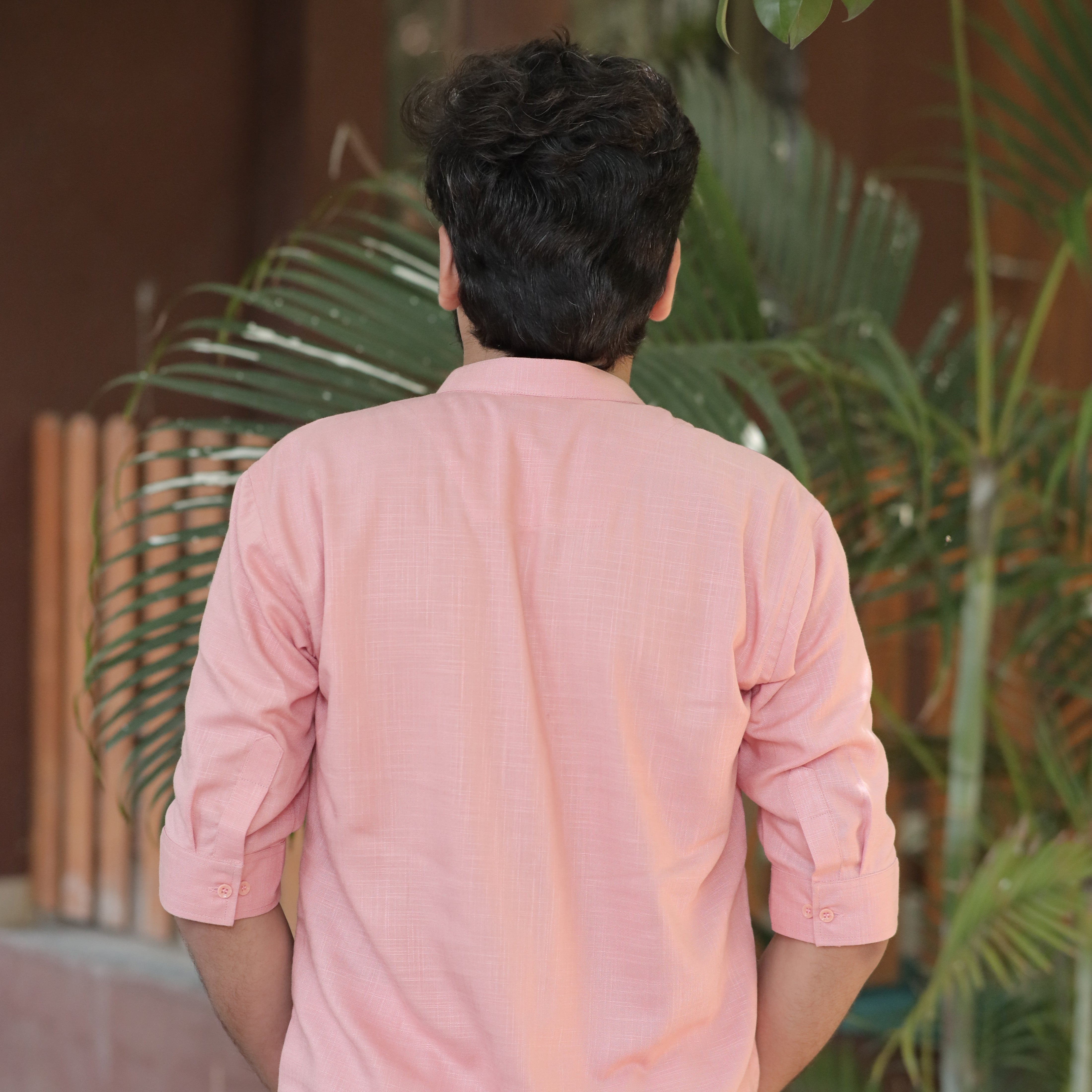 Coral Clay Cotton Linen Kurta