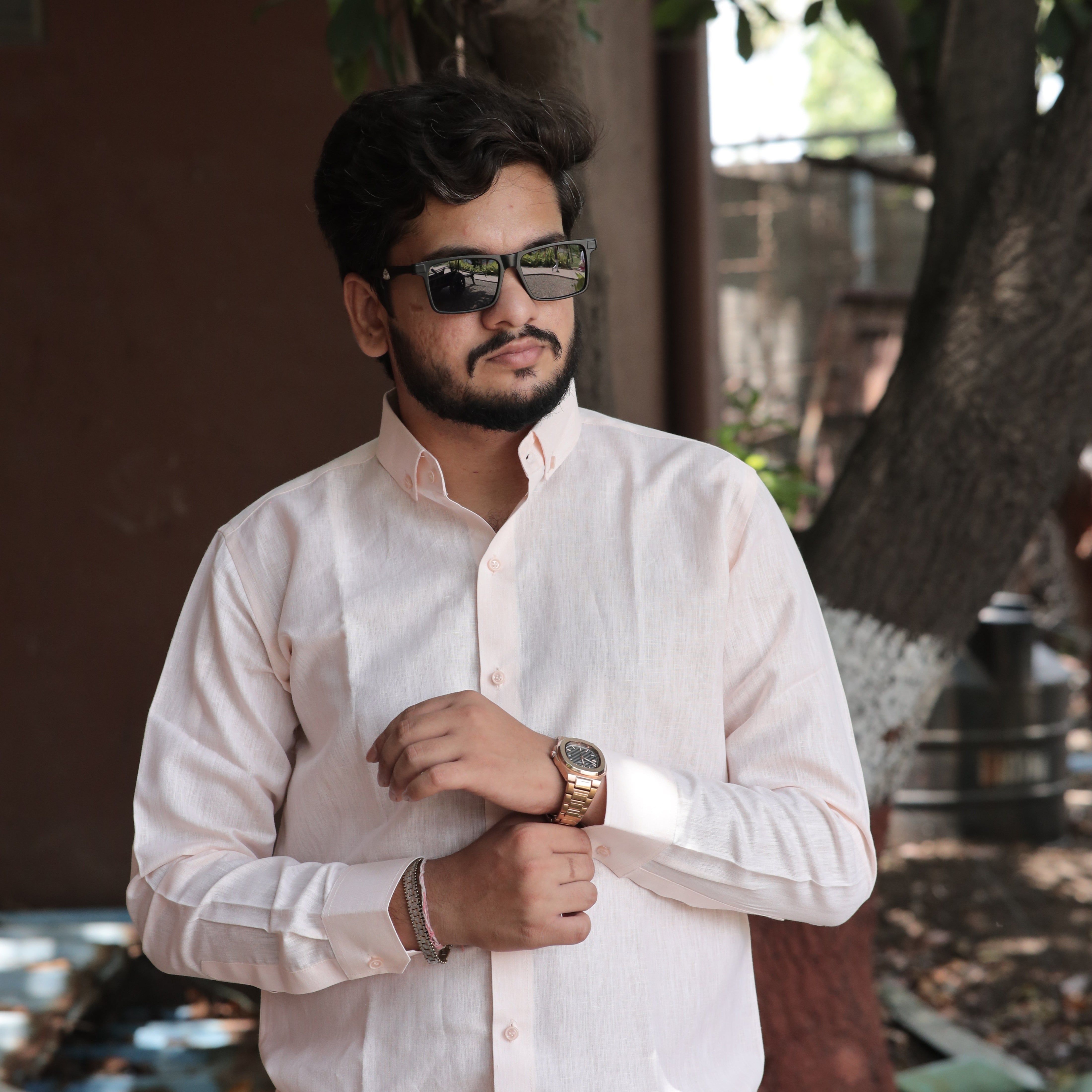Blush Almond Cotton Linen Shirt