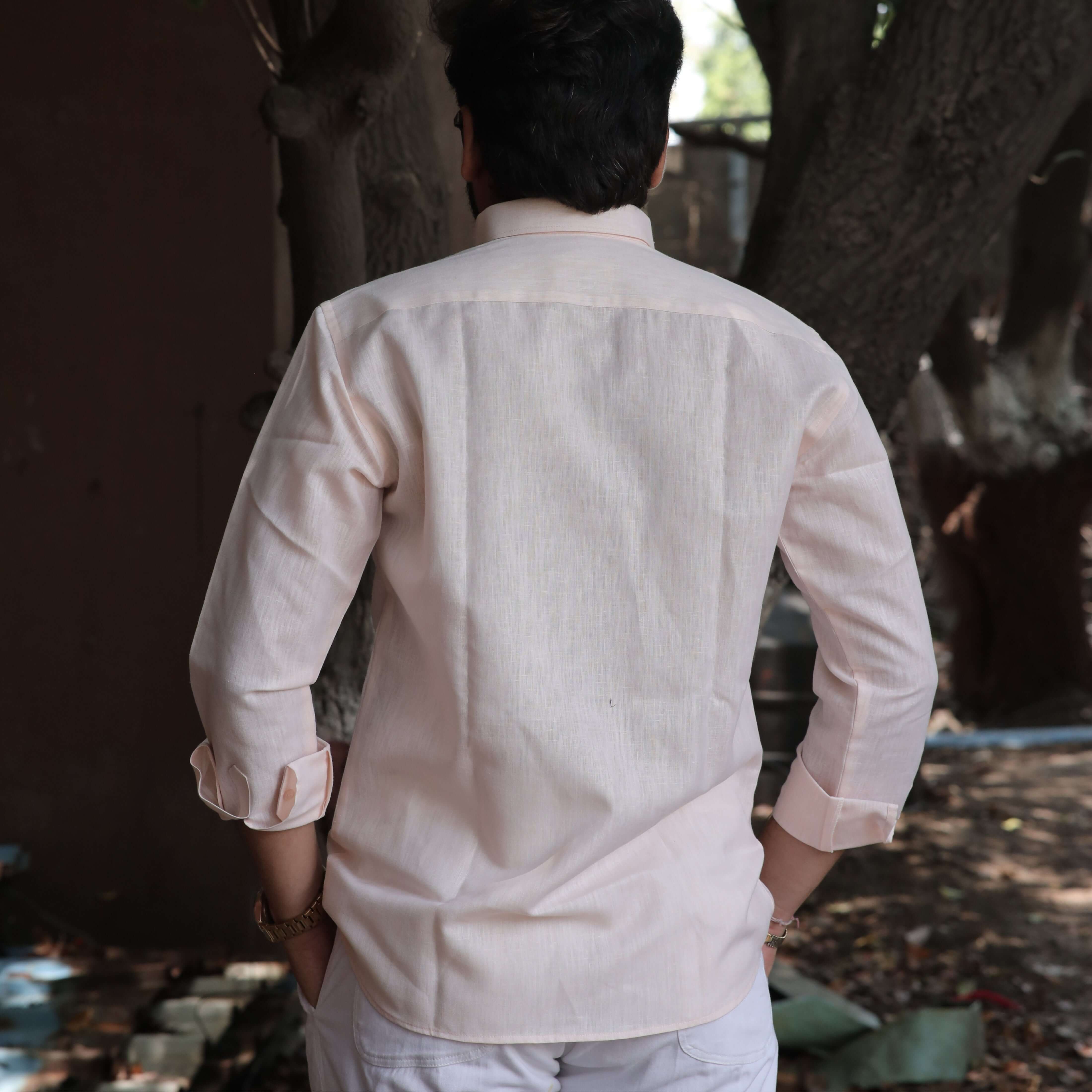 Blush Almond Cotton Linen Shirt