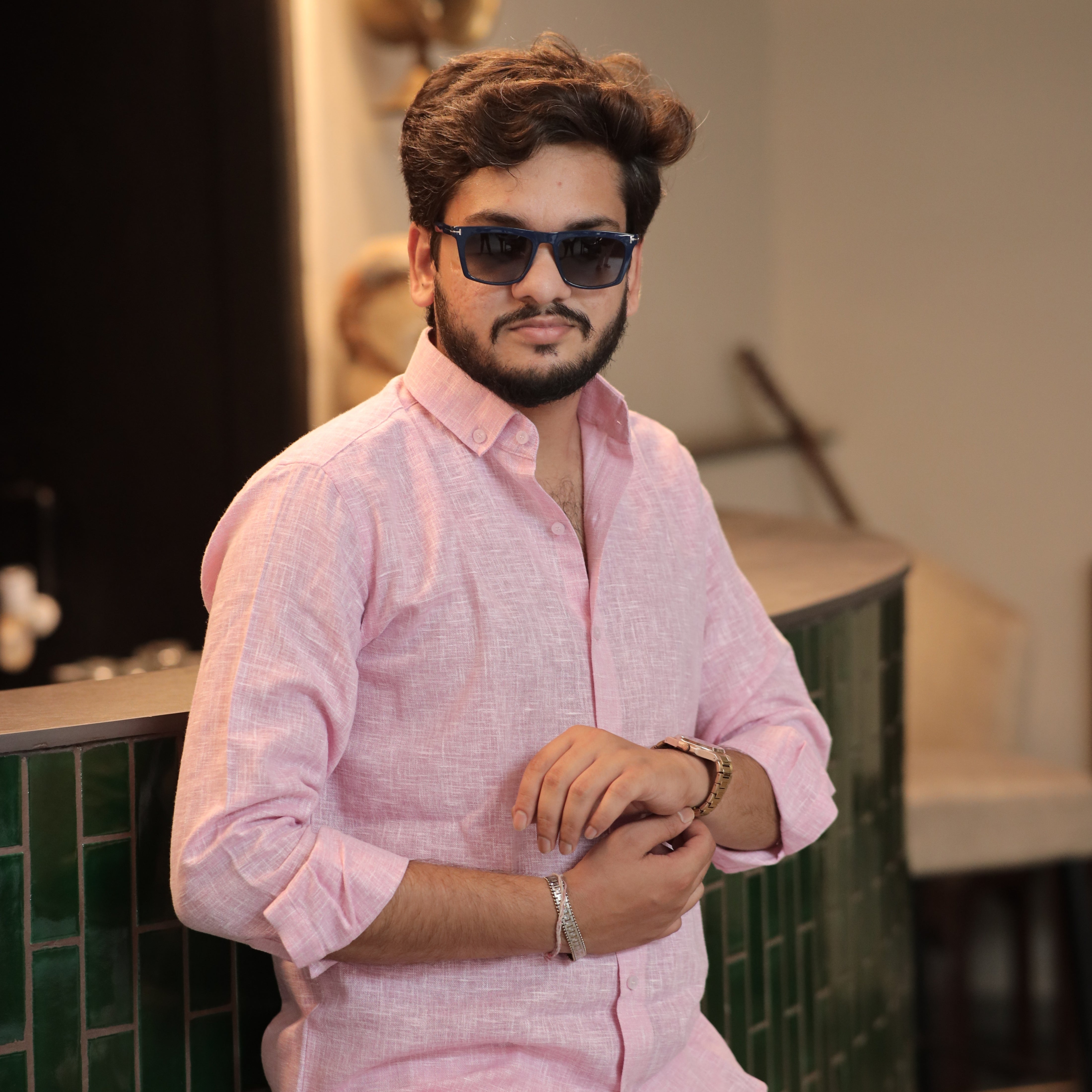 Rosé Breeze Cotton Linen Shirt