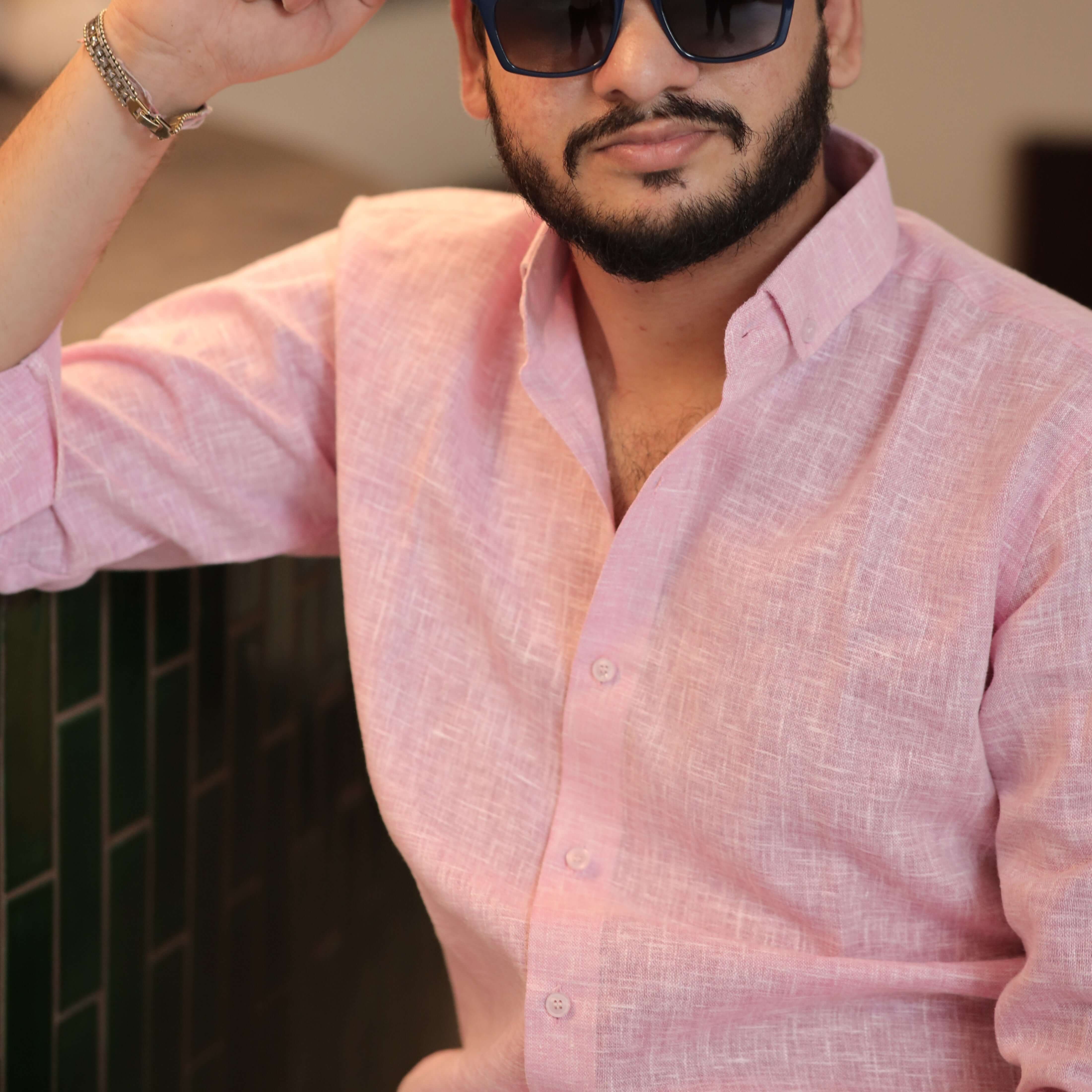 Rosé Breeze Cotton Linen Shirt