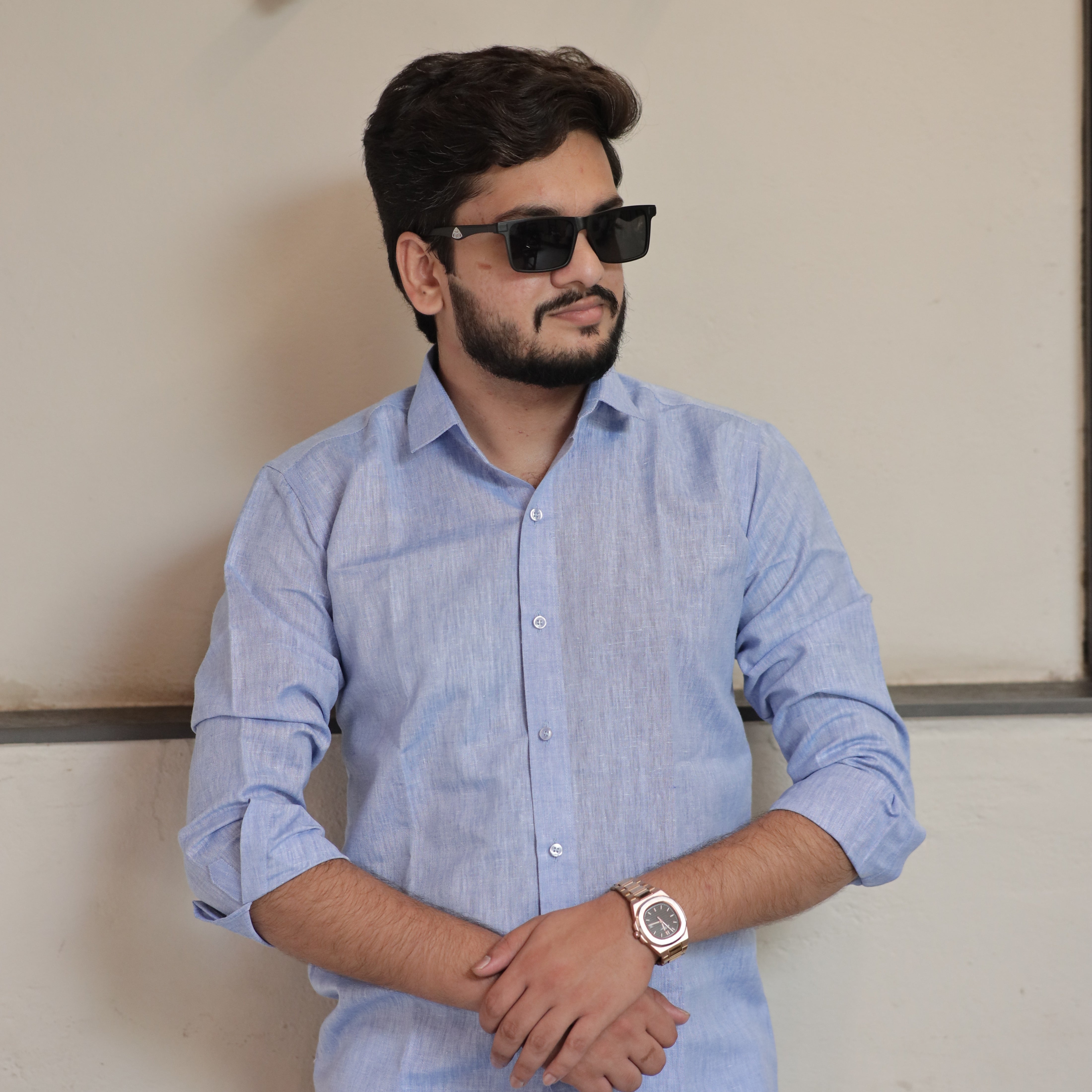 Azure Drift Cotton Linen Shirt