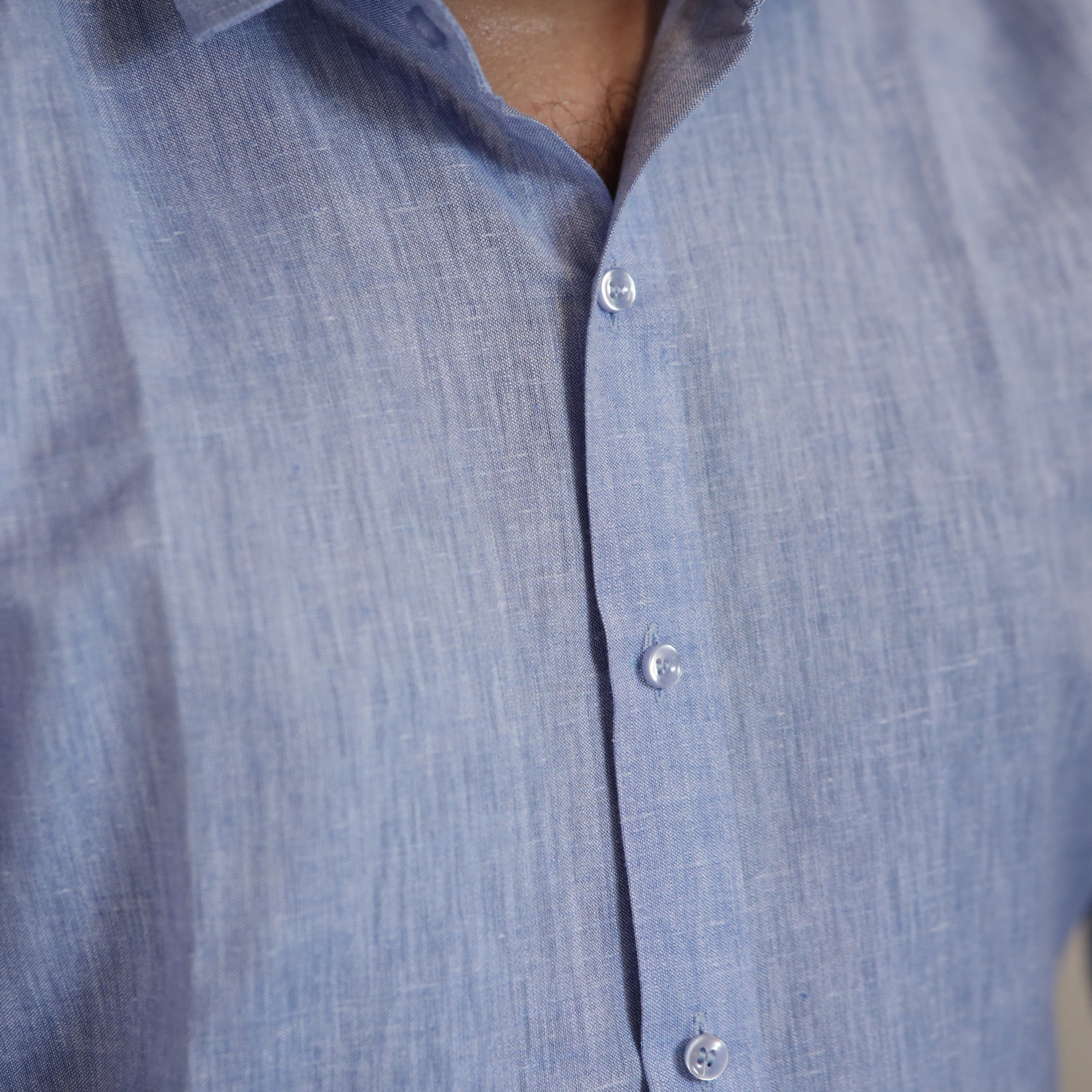 Azure Drift Cotton Linen Shirt