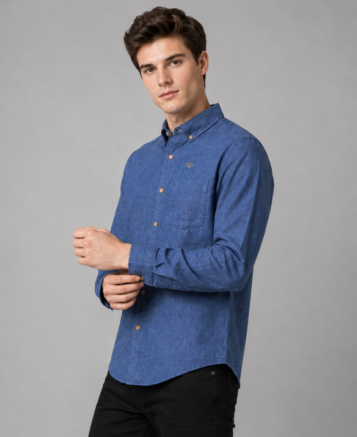 Indigo Blue Pure Linen 60 LEA Shirt