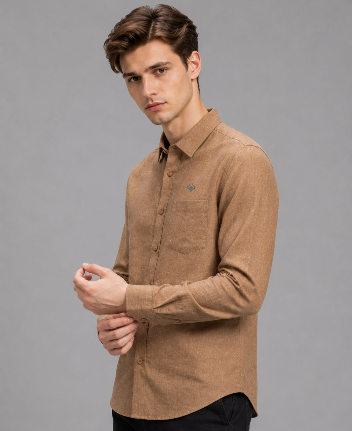Earthy Tan Pure Linen Shirt